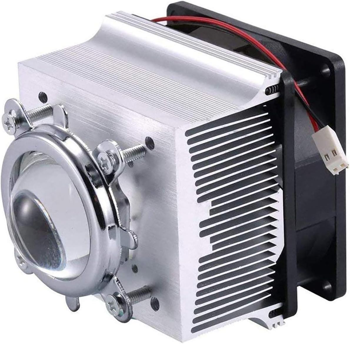 Aluminiowy wentylator chłodzący z radiatorem + soczewka 44 mm 120 stopni do układu LED 50 W 100 W