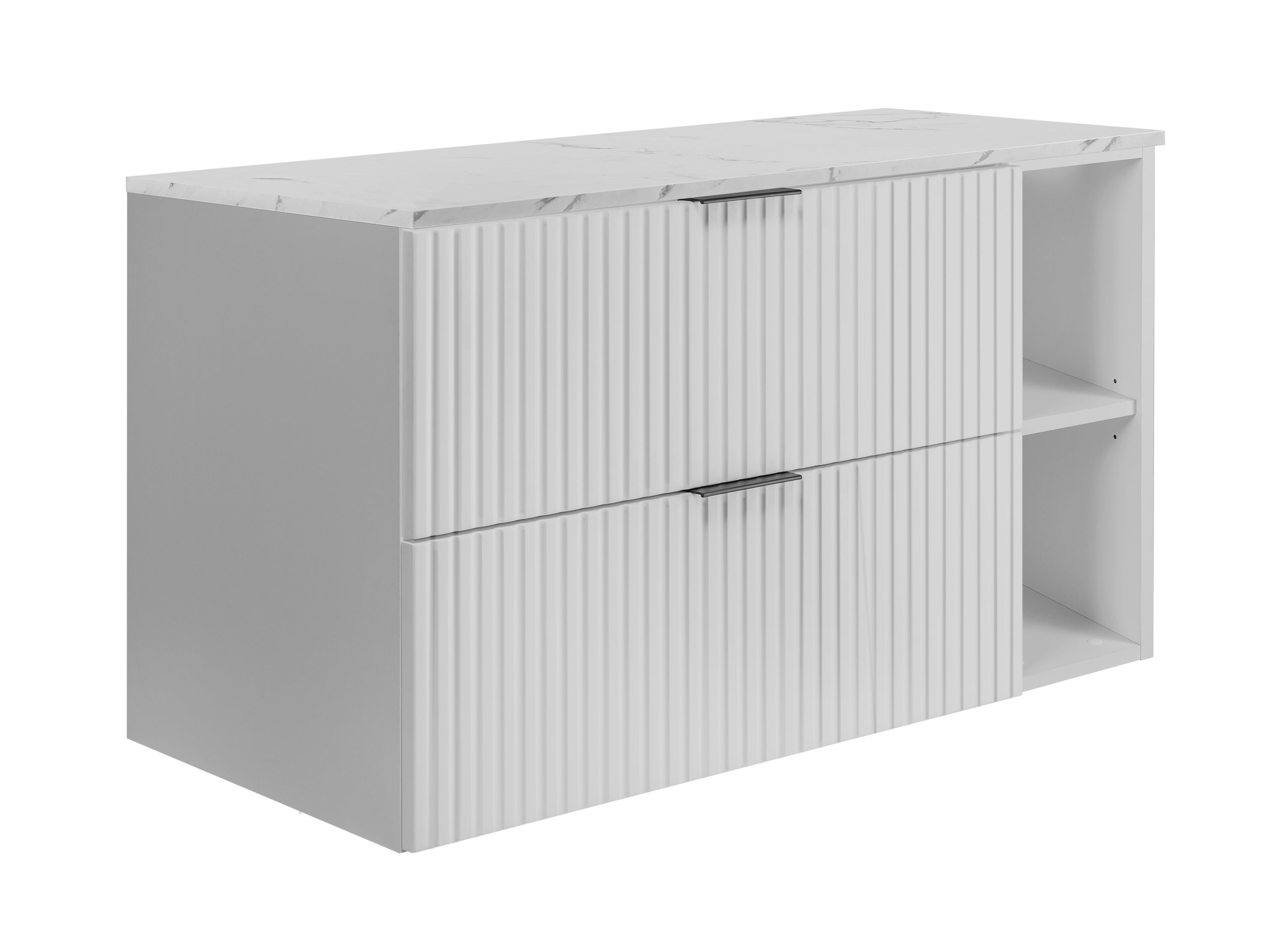 Szafka łazienkowa wisząca, biała / blat biały marmur (MDF),100 x 57 x 46 cm