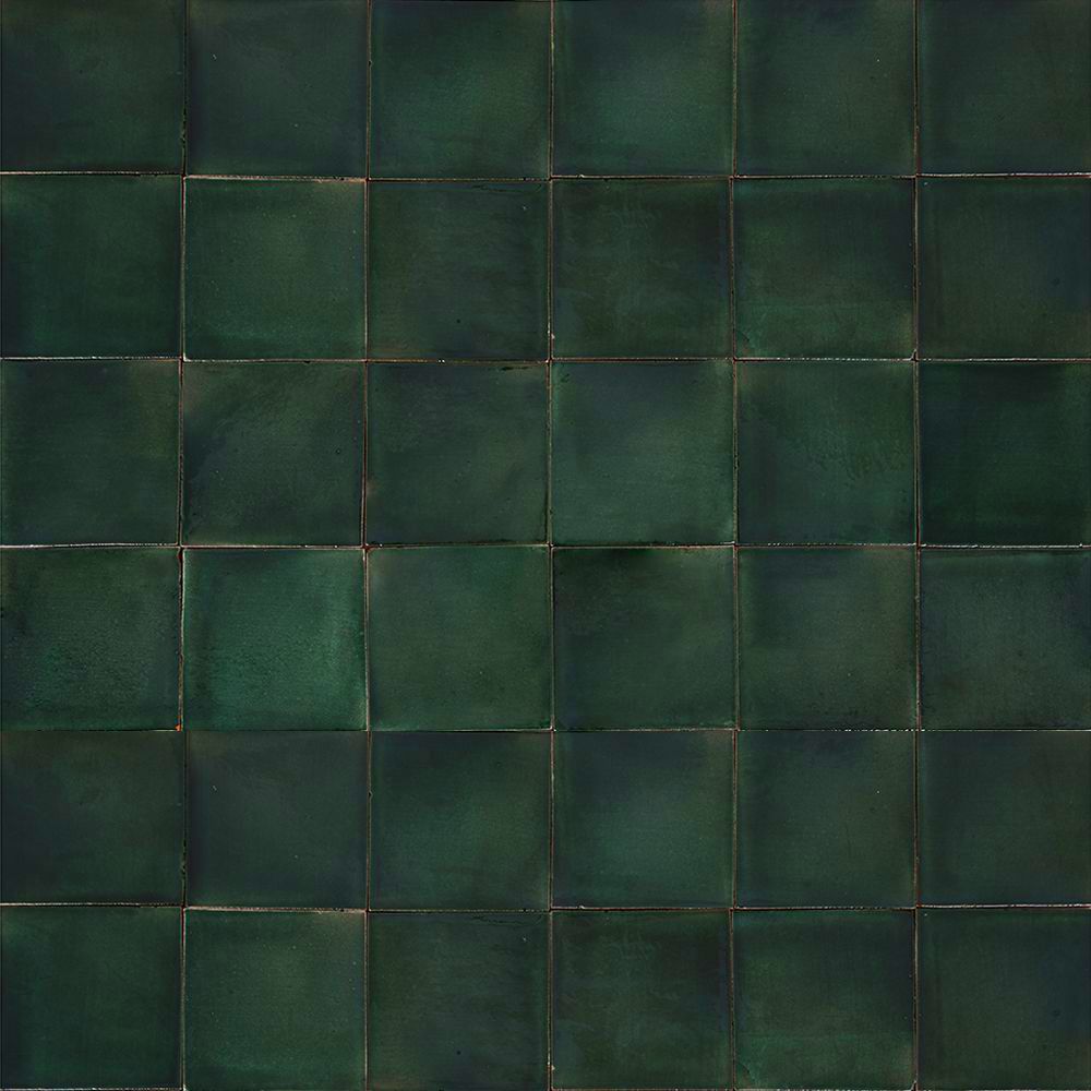 Płytki ceramiczne 10,5×10,5 cm jednokolorowe w kolorze zielonym – Verde Brillante – 90 sztuk – do łazienki, kuchni, salonu.
