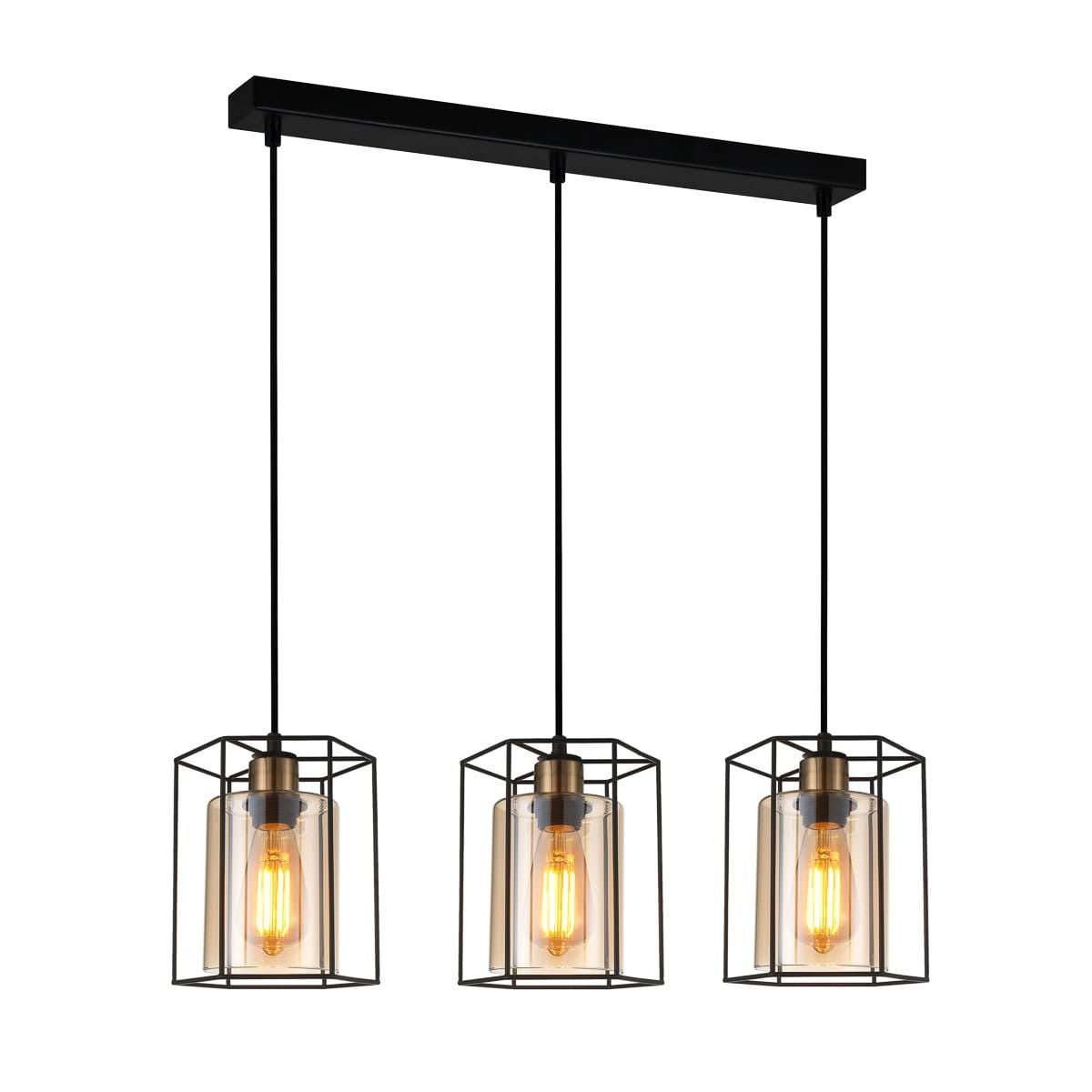 Lampa wisząca Kalula czarno-miedziana 3xE27x40W metal wym:94,5x77x18cm IP20 Italux