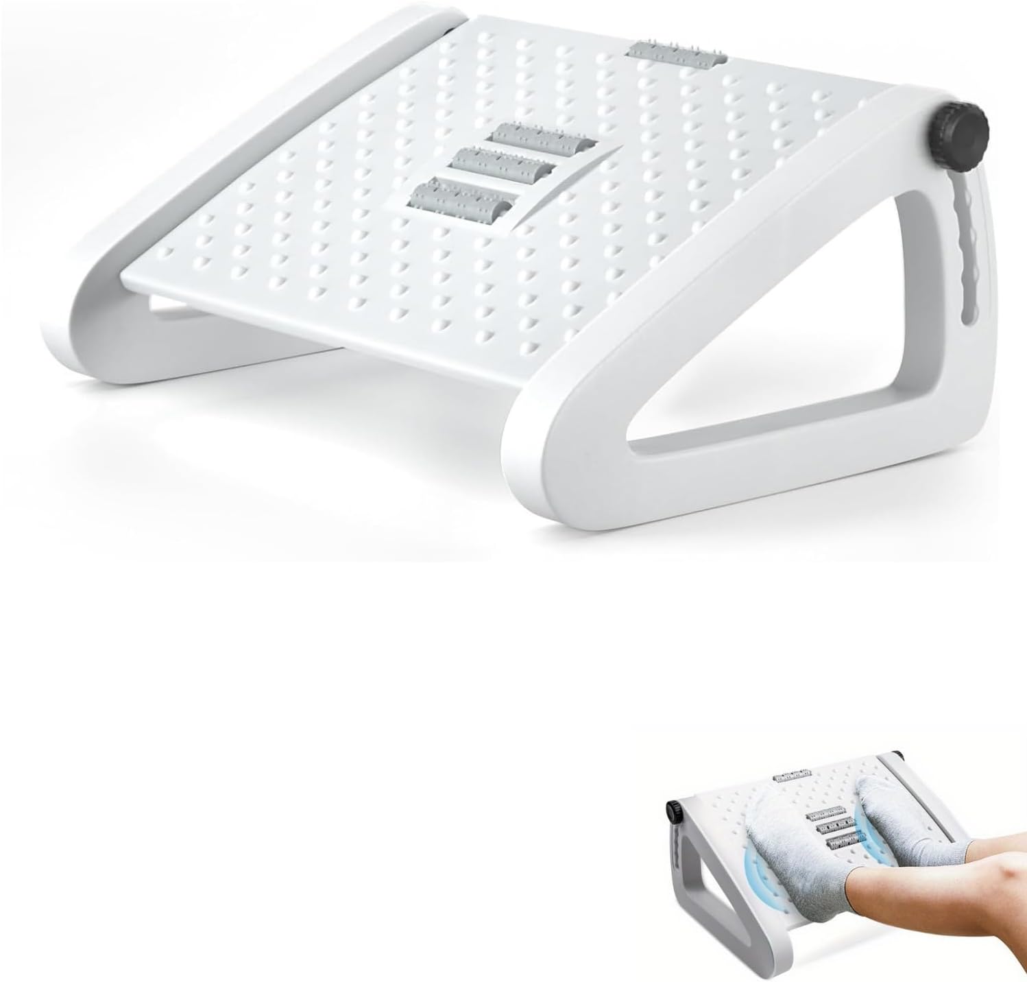 Ergonomiczny regulowany podnóżek pod biurkiem