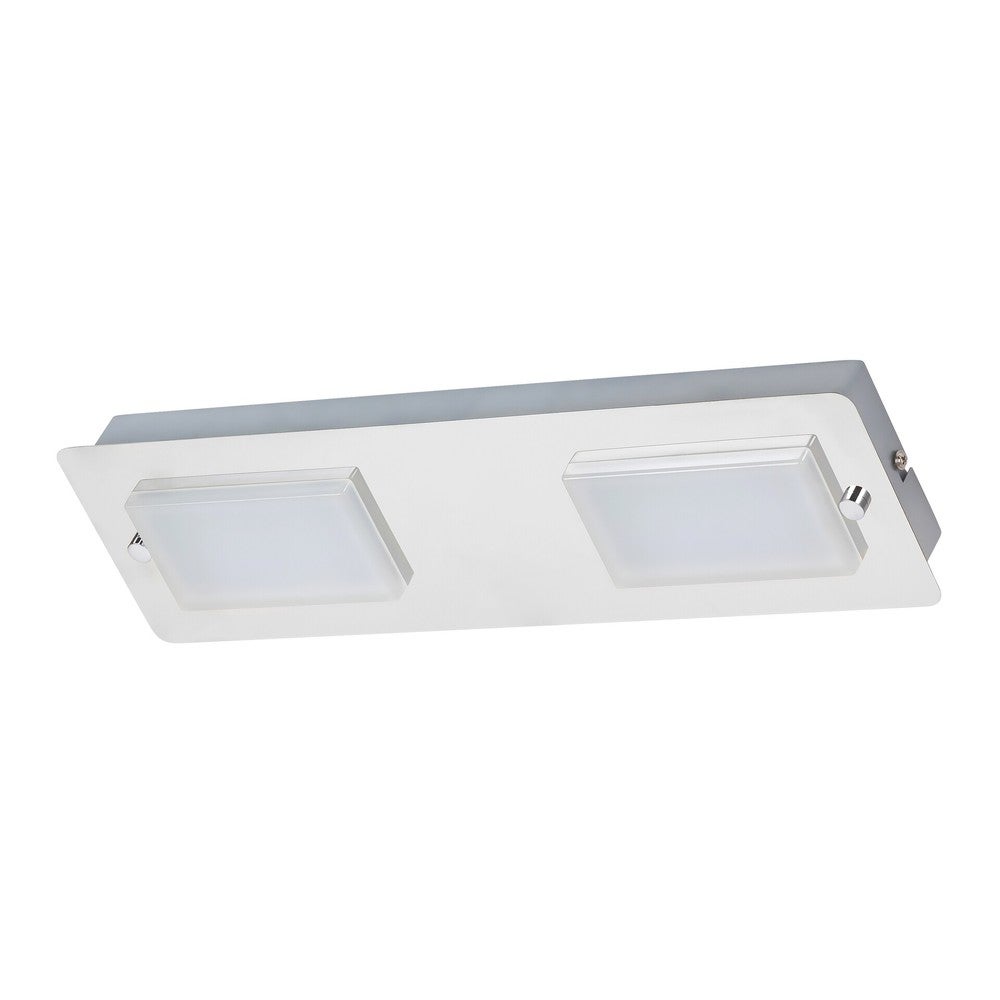 Kinkiet łazienkowy LED 10W 774lm 4000K Prostokątny Chrom Szkło Alabaster Metal IP44 L378mm