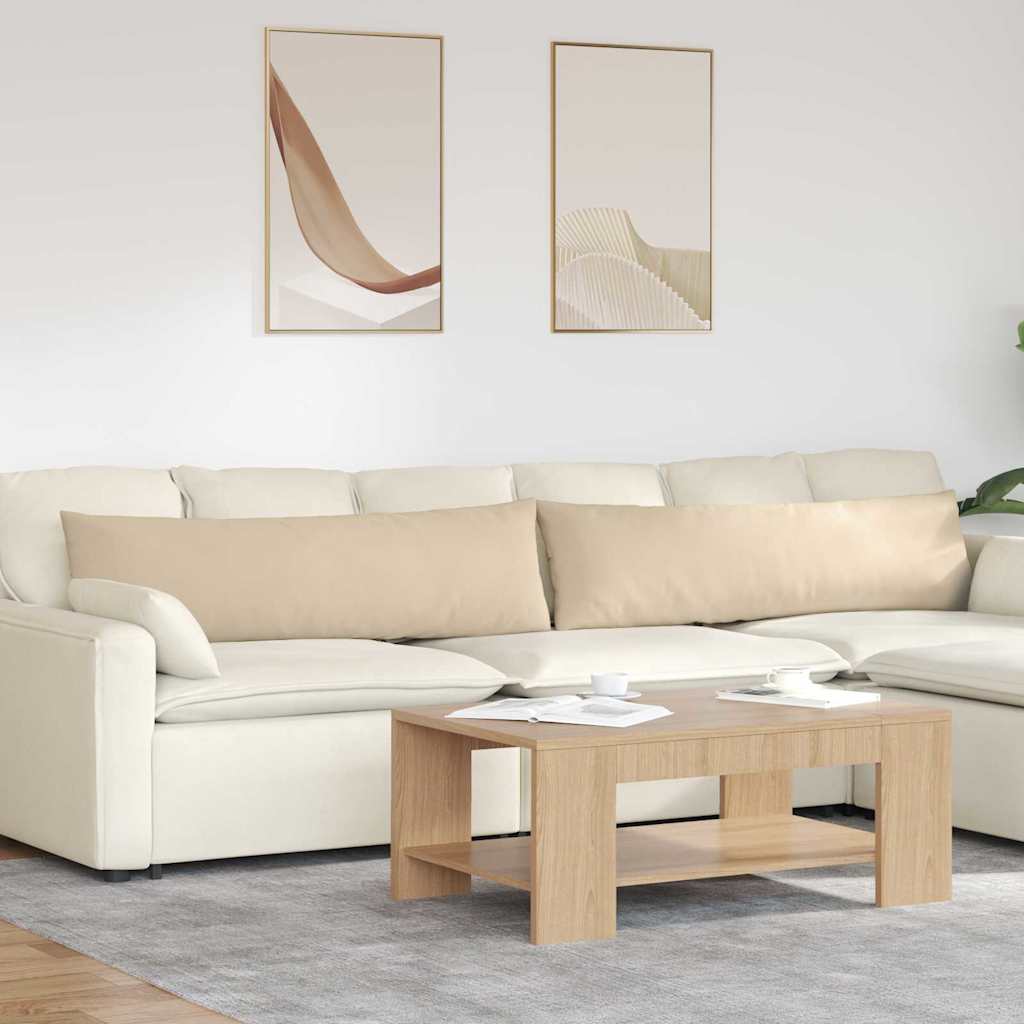 Poduszki na sofę 2 pcs Kremowy 145 x 40 cm tkanina vidaXL