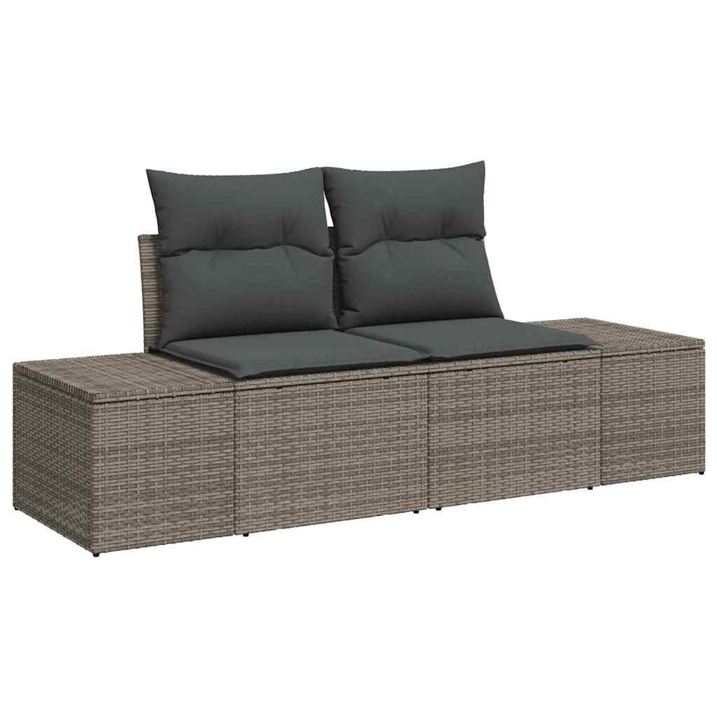 Sofa Ogrodowa Dwuosobowa z Poduszką Szara