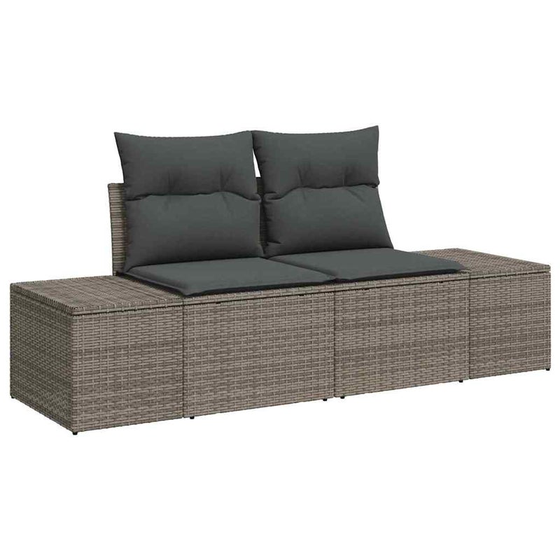 Sofa Ogrodowa Dwuosobowa z Poduszką Szara