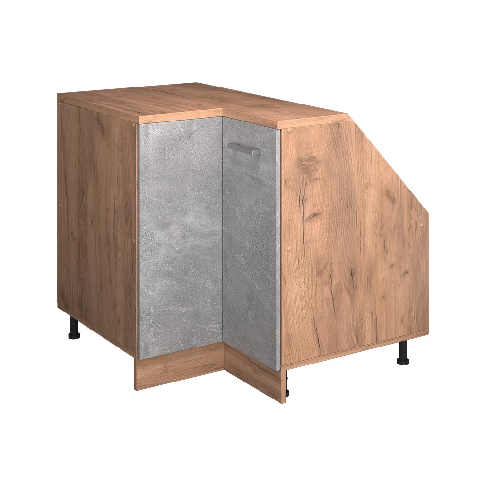 Vicco Szafa skosna Szafka narożna Rion, Beton, 75.6 x 81.6 cm z 1 drzwiami, korpus szafy głębokość 60 cm