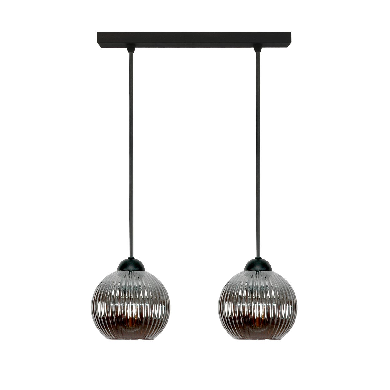 Lampa wisząca sufitowa SFERA 2 punktowa grafitowe klosze E27 Edylit