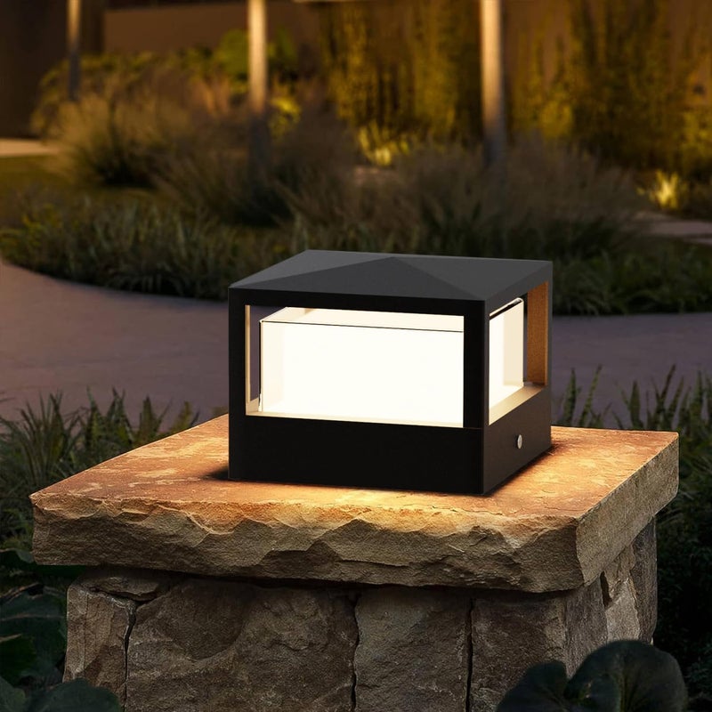 Słupek oświetleniowy zewnętrzny, lampa ogrodowa LED 12 W, aluminiowa lampa podłogowa, ciepła biel, słupek oświetleniowy zewnętrzny, do ścieżek i taras