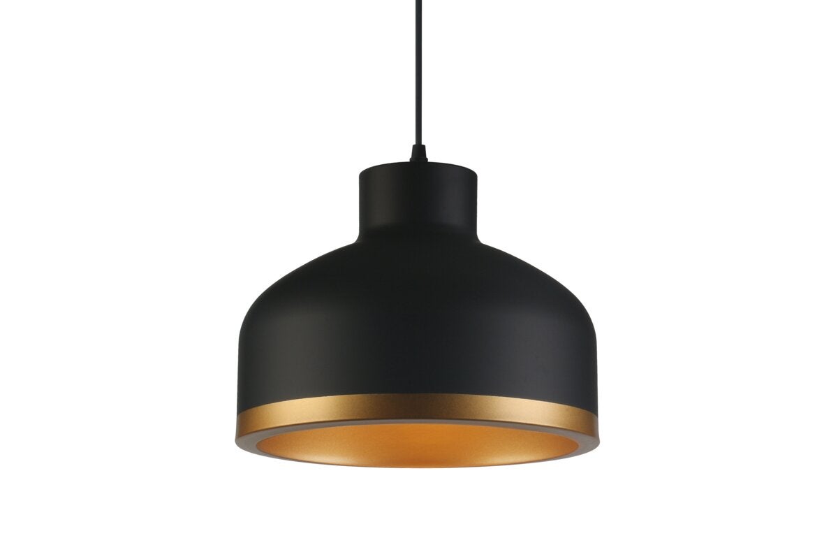 Oprawa sufitowa GOLDI, 4090, AC220-240V, 50/60Hz, 1*E27, IP20, śr. 30 cm, pojedyncza, czarno/złota - GTV LIGHTING