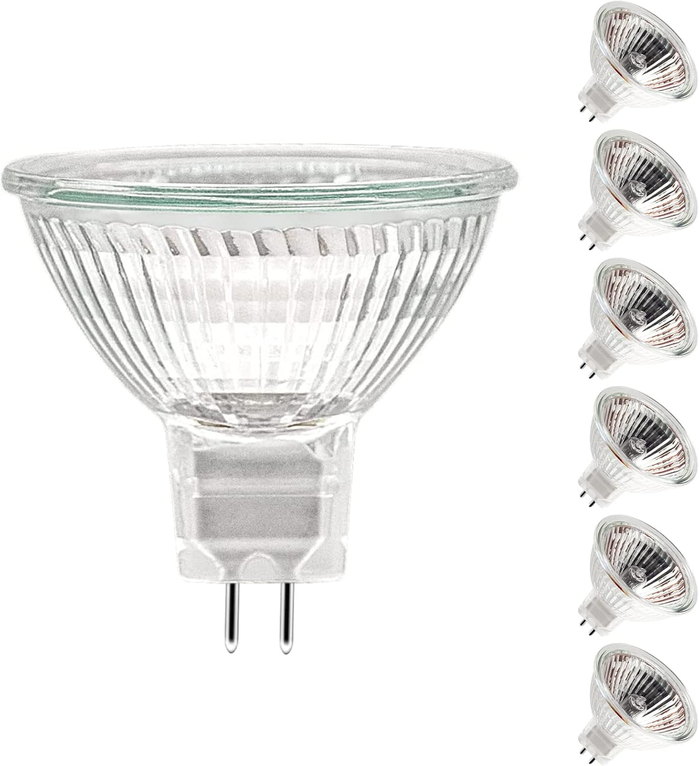 Żarówka halogenowa GU5.3 35 W 12 V, ściemnialna MR16, 420 lm, barwa ciepła biała 2700 K, 2-pinowa, klosz szklany, opakowanie 6 sztuk [klasa energetyc
