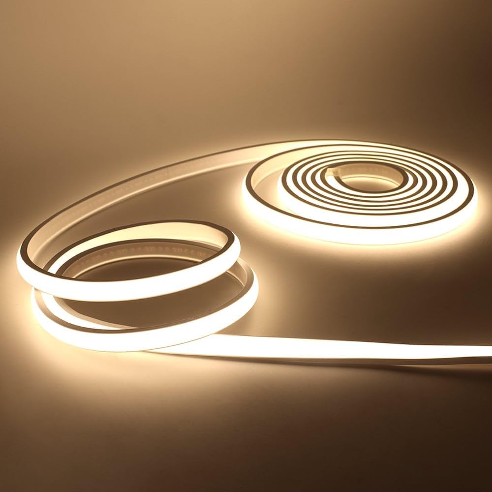 Taśma LED COB 220 V, wodoodporna IP65, elastyczna, 288 LED/m, biały naturalny, 10 m, idealna do dekoracji wnętrz (pokój, na zewnątrz)