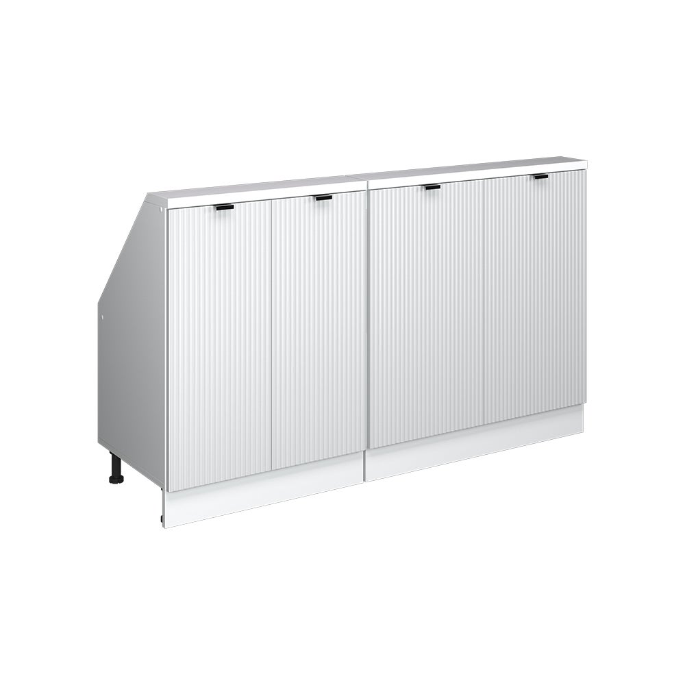 Vicco Zestaw szafek na dach skośny Rion, Białe pofałdowanie, 140 cm Zestaw 2 sztuk