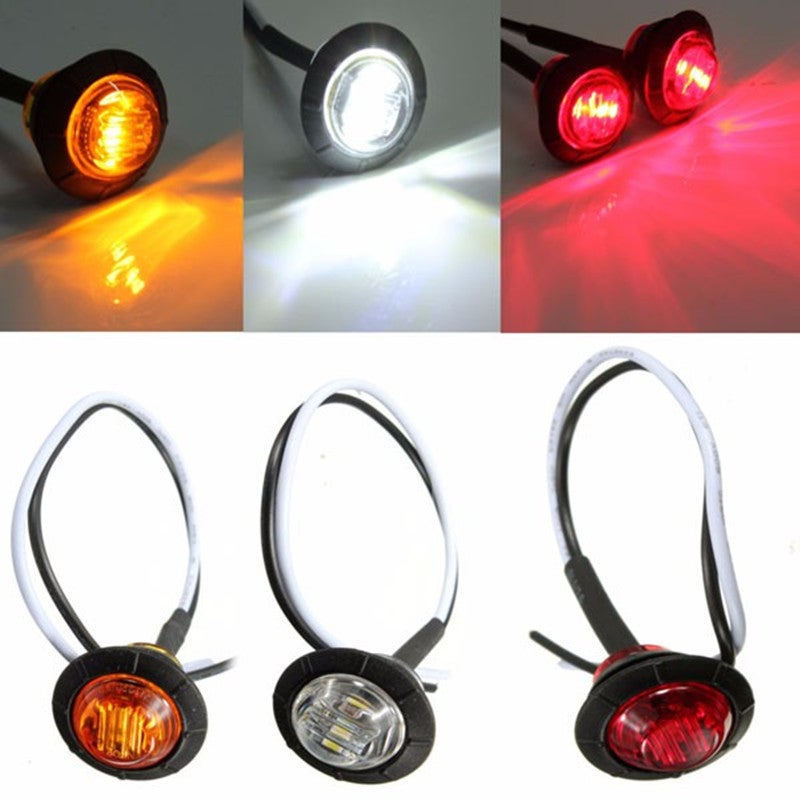 10 szt. 3LED lampa boczna do ciężarówki, lampa sygnalizacyjna do ciężarówki, lampa autobusowa, lampa boczna do domu, żółta, 3/4 cala