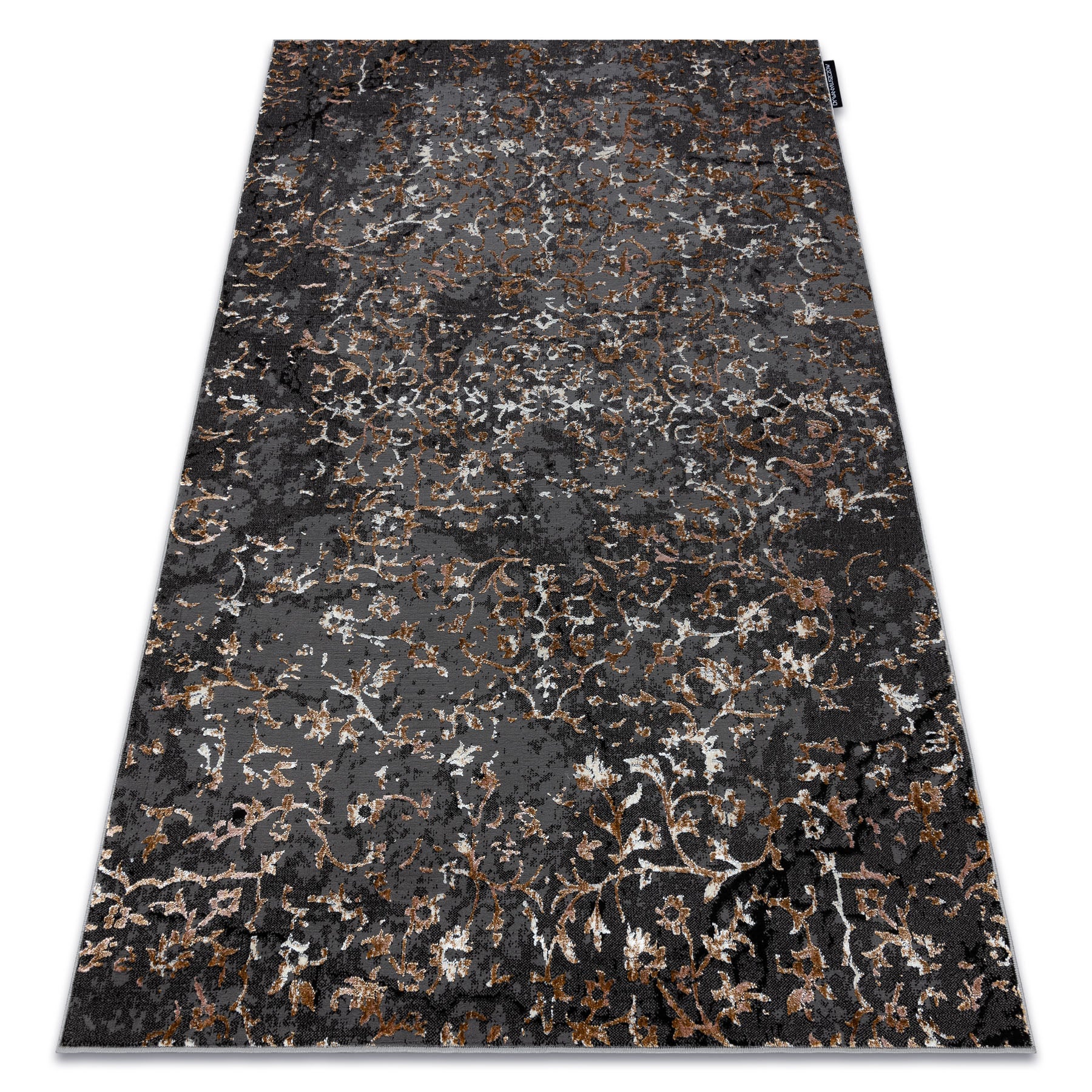 Dywan DE LUXE nowoczesny 2080 Ornament vintage przecierany - Strukturalny szary 240x340 cm