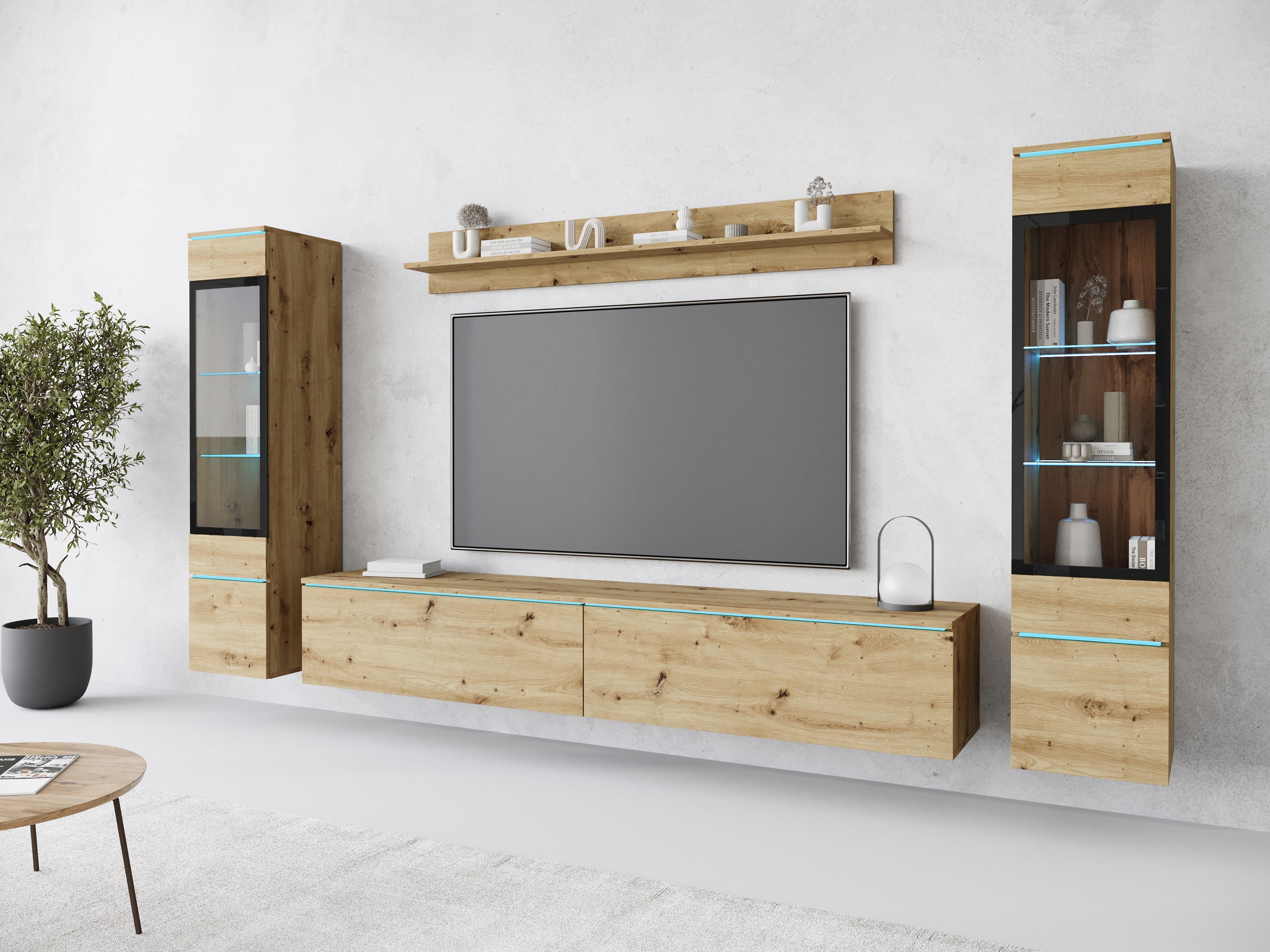 MINIO go for it, Meblościanka VEVE 2 w kolorze dąb artisan
