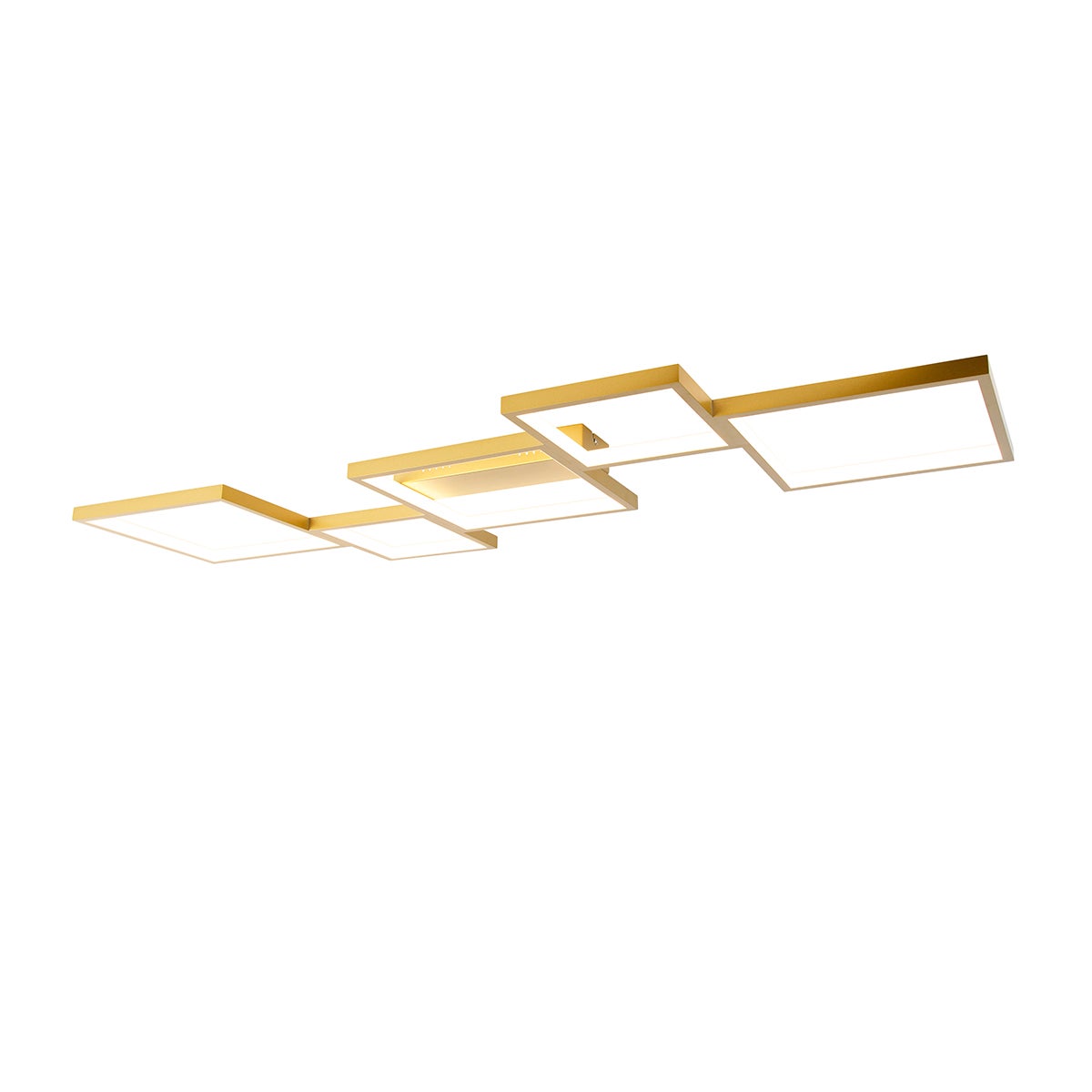 Qazqa designerski plafon - Lejo - złoty/mosiężny, led zintegrowana 46w zestawie, Integrated led, 2700k, ciepła biel