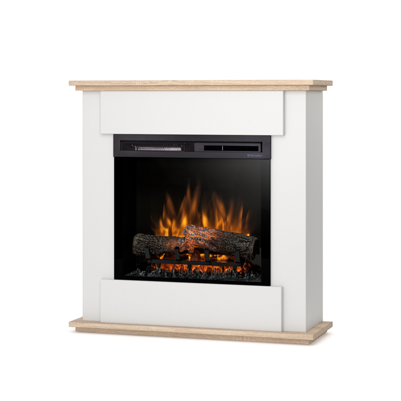 Kominek elektryczny wolnostojący 23" XHD grzewczy 1400W LED biały, dąb sonoma Warmtec Fonte