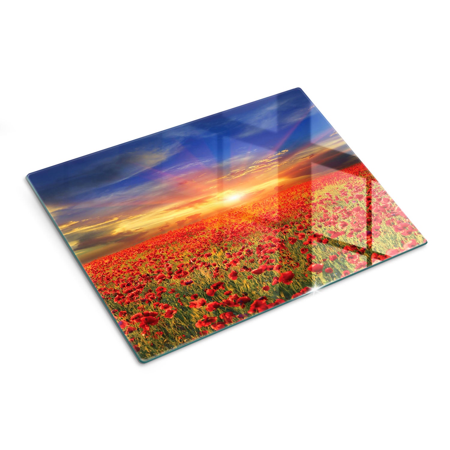 Szklana deska do krojenia szkło hartowane dekoracyjny nadruk - Pole Maki - 30x40 - Tulup