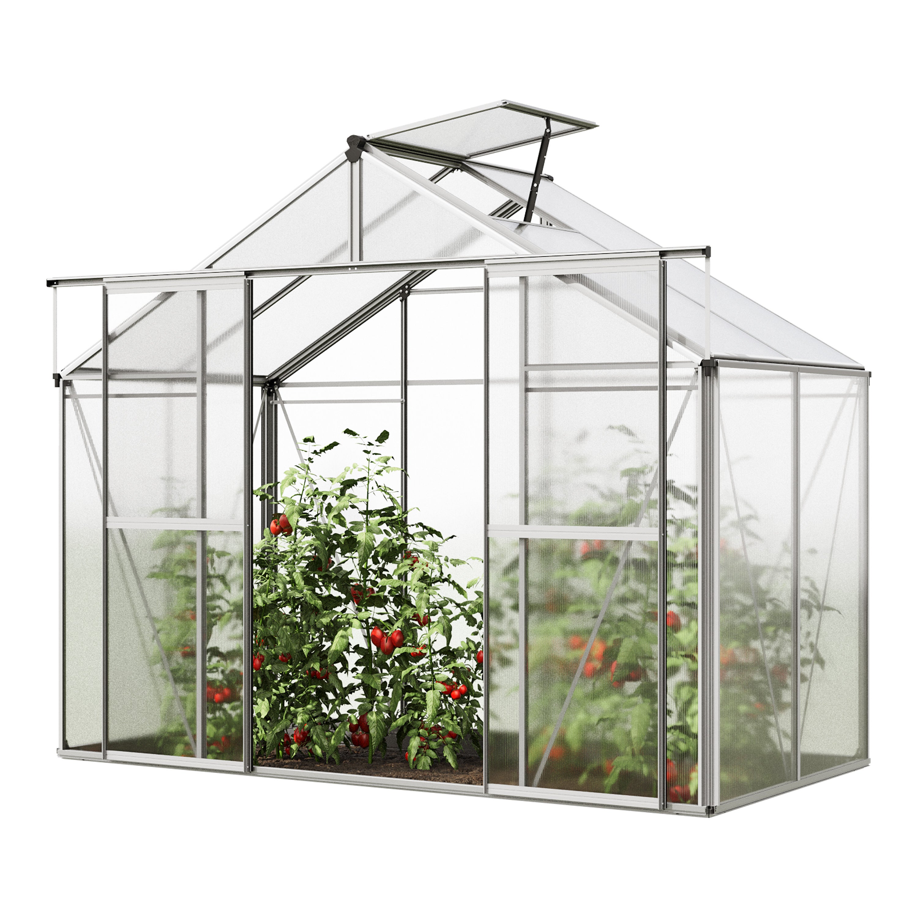 GFP Szklarnia Orchidee 2 rama aluminiowa 256 x 131 cm panele poliwęglanowe