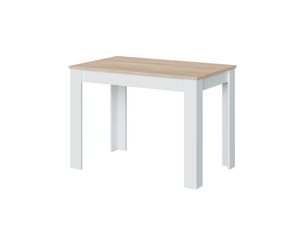 Stół jadalny LILIAN dł. 109 cm x gł. 67 cm – biały / drewno