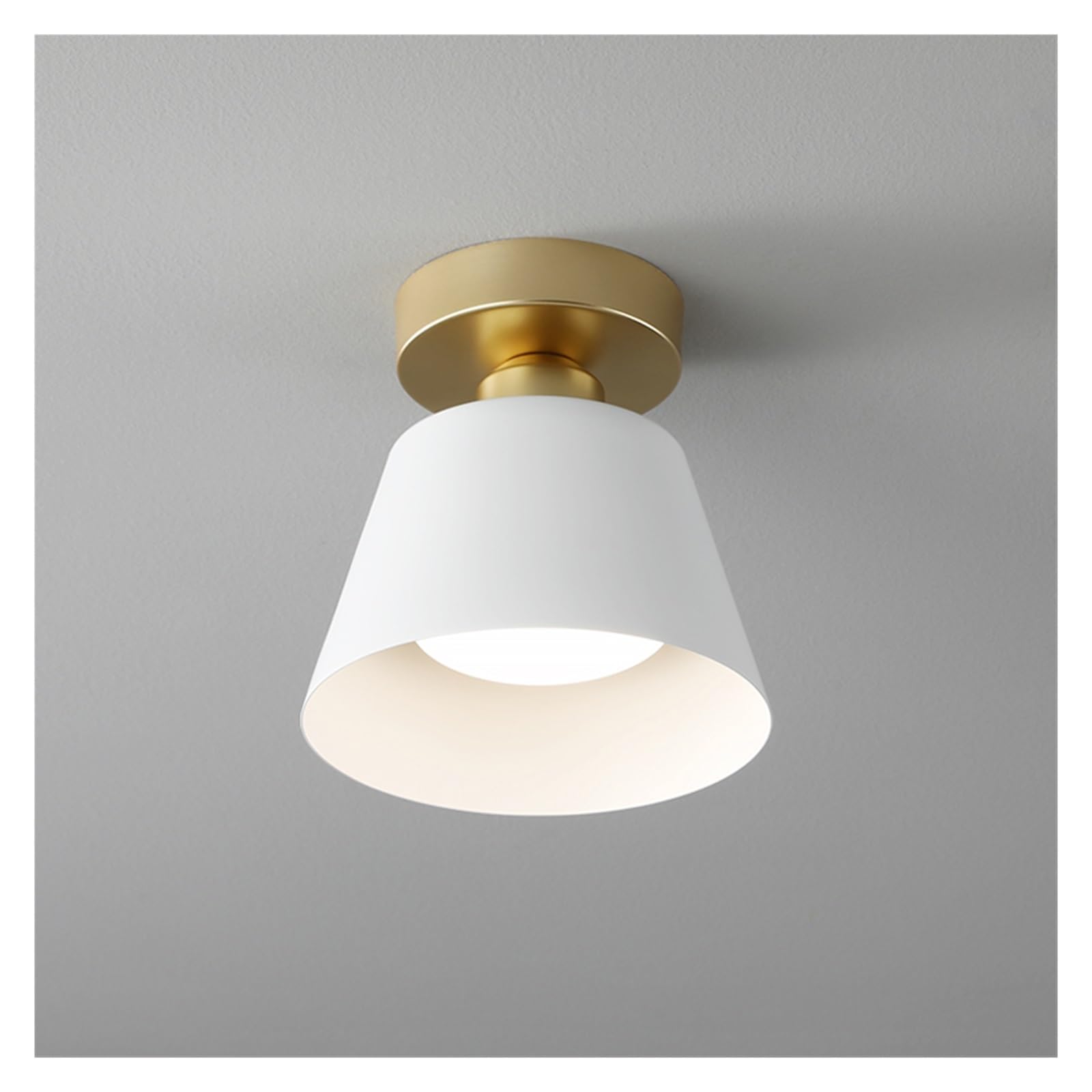 Nowoczesna półprzezroczysta lampa sufitowa LED, biało-złota, idealna do korytarzy, restauracji i sypialni, bez źródła światła, 17 x 16 cm