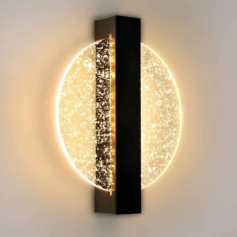 Kinkiet LED 6W – Czarny aluminium – Regulowana temperatura barwowa – Nowoczesny, okrągły design, odpowiedni do salonów i sypialni