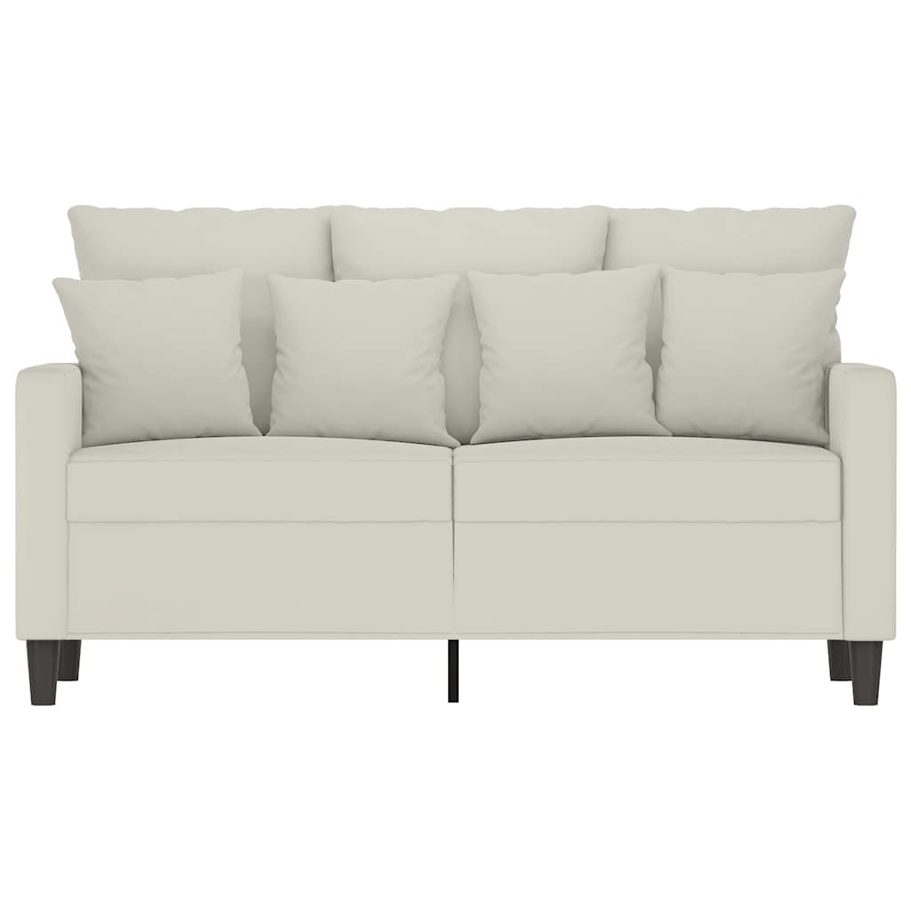 Sofa 2-osobowa, kremowy, 120 cm, tapicerowana aksamitem