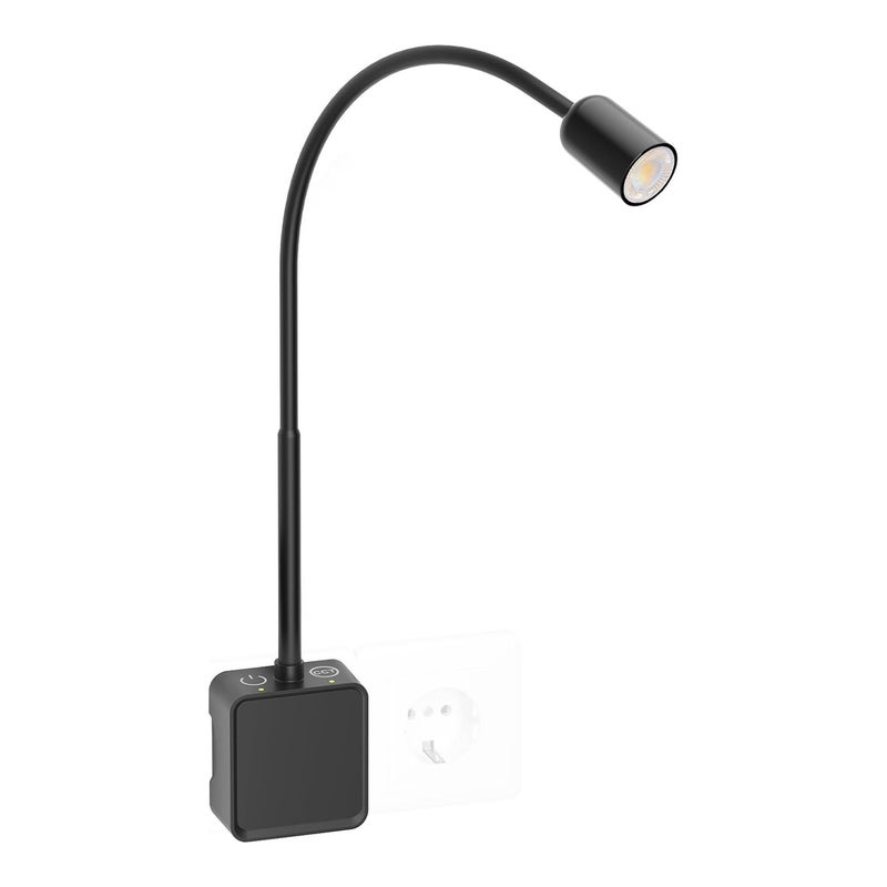 Lampy do Czytania do Sypialni Książek LED z Wtyczką, Ściemnialna Lampa Kinkiet Ścienny Biały, Dwa Przełączniki Dotykowe, 3 Tryby Kolorów, Oświetlenie