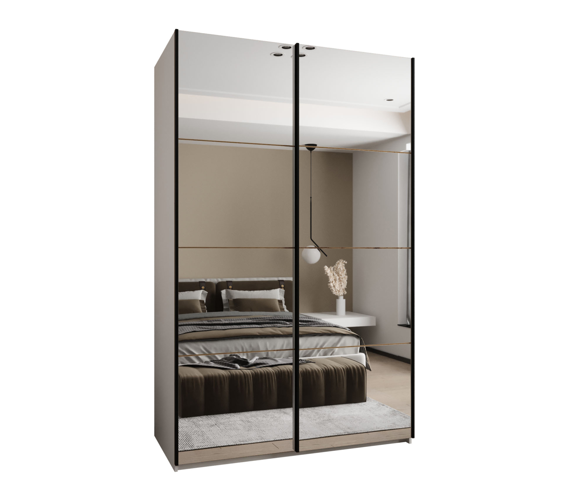 Szafa przesuwna wysoka Lux 2 160 x 64 x 245,5 cm biały + artisan + u. czarny - Abiks Meble
