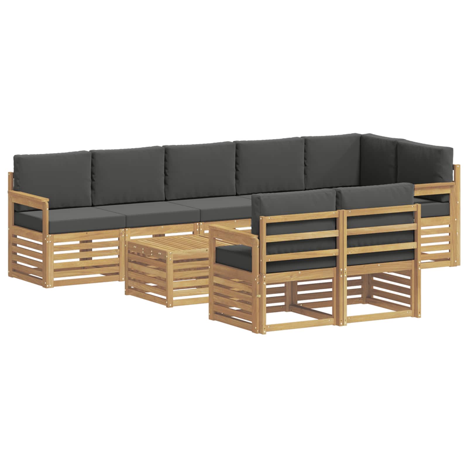 Zestaw sof na zewnątrz 8 pcs Biały i antracyt 59 x 59 x 37 cm