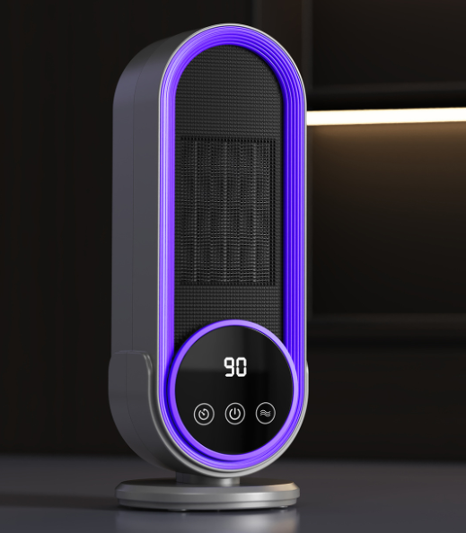 Grzałka 1200 W – szybkie nagrzewanie – timer 30/60/90 minut – pilot zdalnego sterowania w zestawie – grzałka ceramiczna PTC – szara