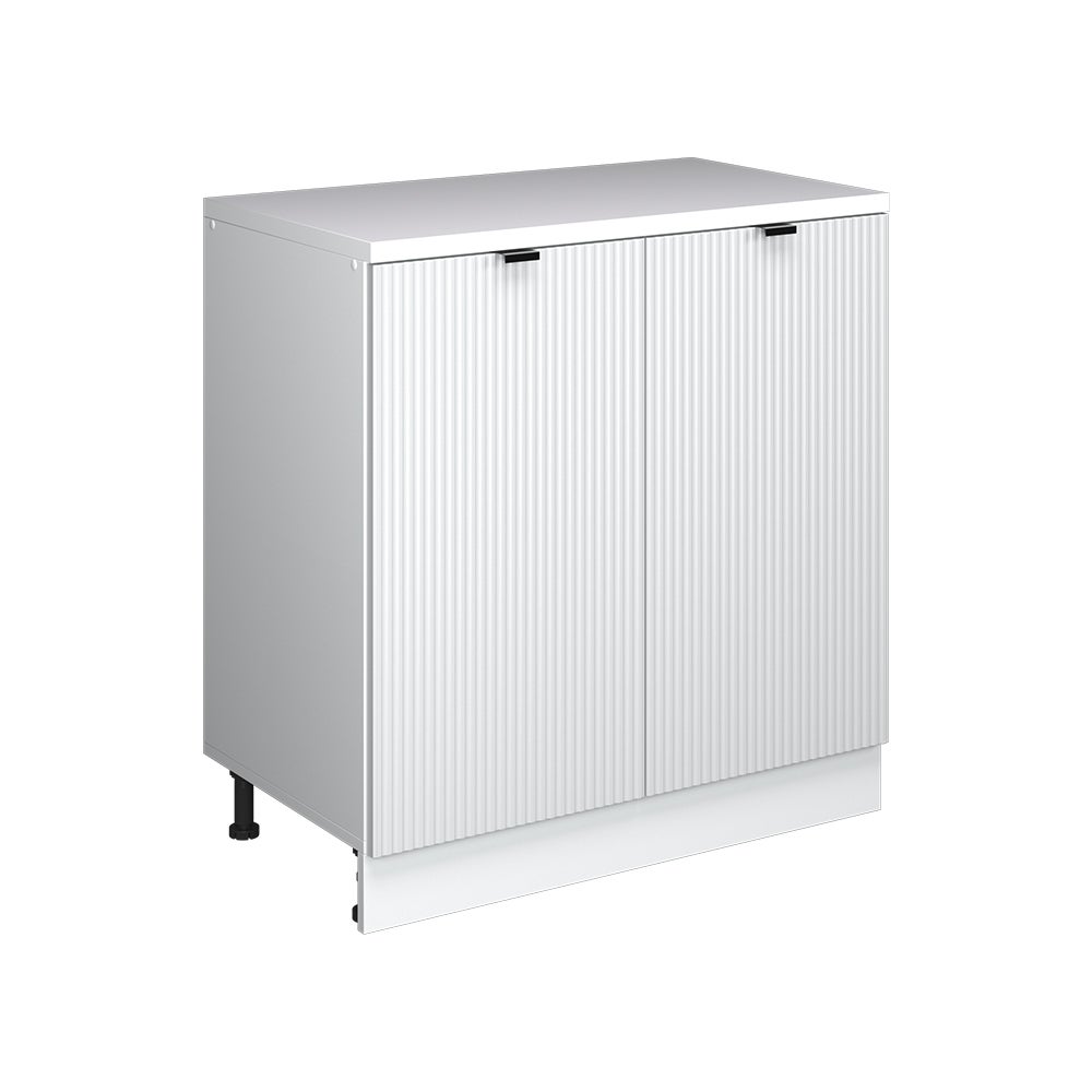 Vicco Szafka rozszerzająca Rion, Białe pofałdowanie/Biały, 80 x 46 cm bez skosu z 2 drzwiami