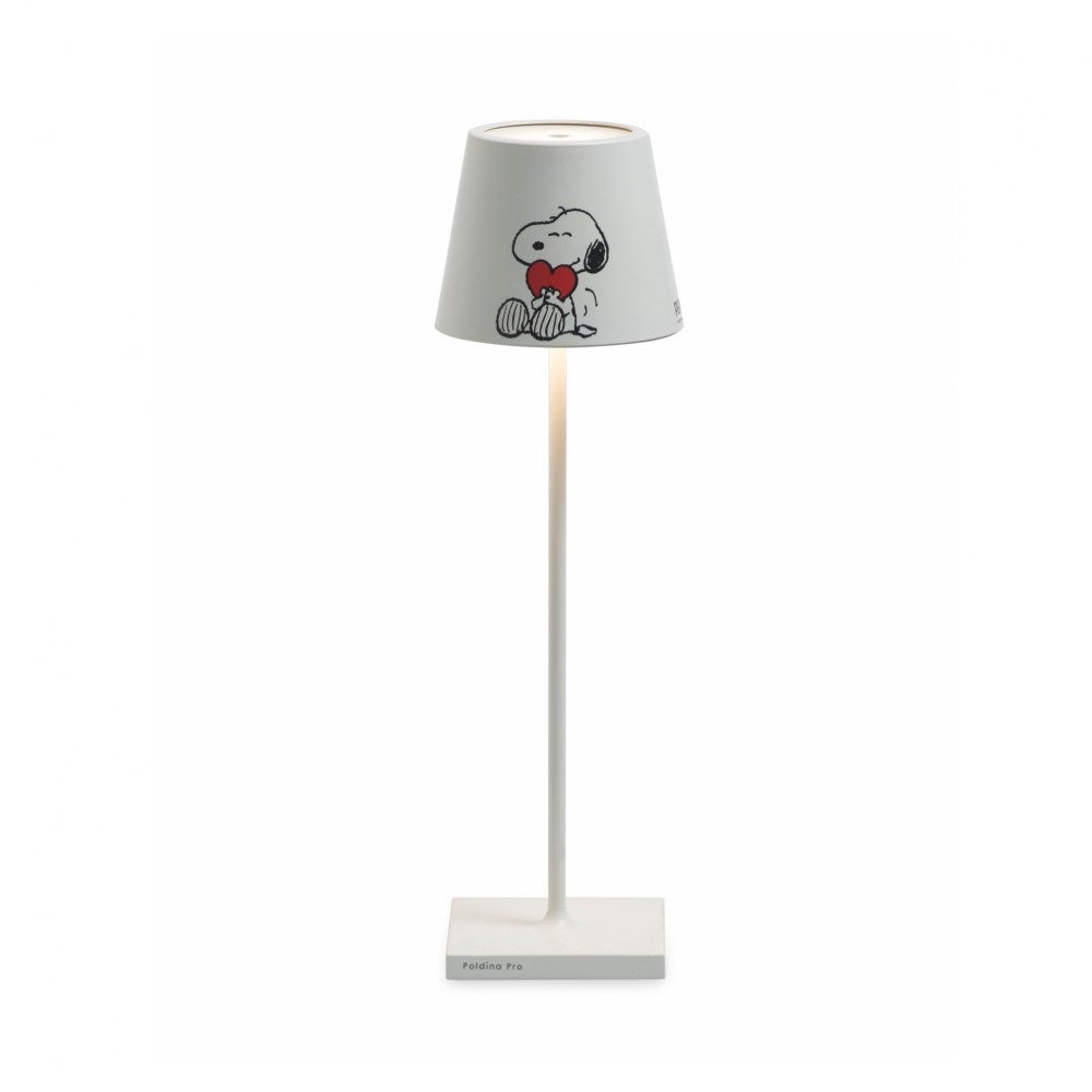 Lampa stołowa LED Poldina Pro Peanuts Heart, akumulatorowa i ściemnialna, do 12 h pracy baterii, do użytku zewnętrznego, IP65, edycja dekoracyjna