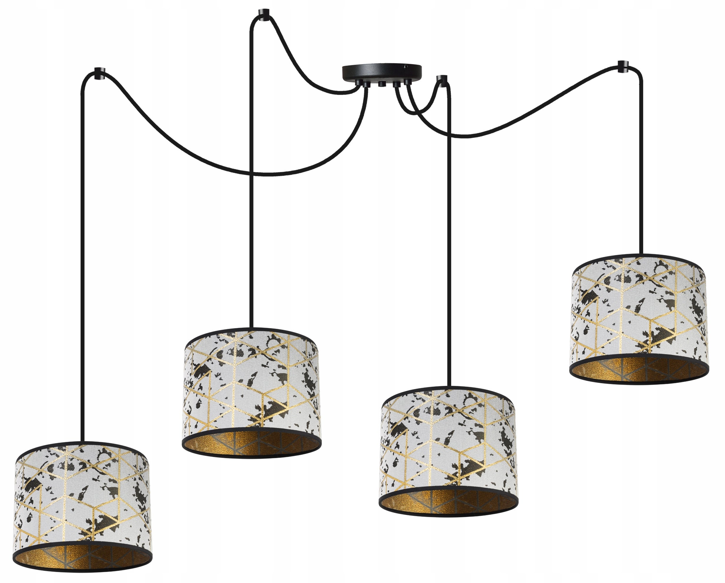 Lampa sufitowa wisząca Light Home LH Pająk Werona 4x E27 60W szary/złoty