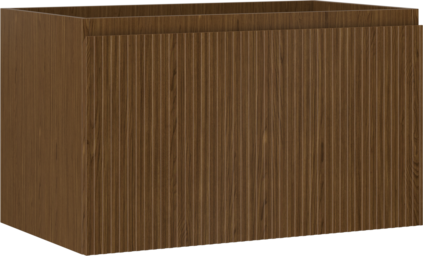 Mexen Rivel szafka łazienkowa podumywalkowa 80 cm, 1 szuflada, ryflowana , orzech - 91A20-08047-1-BF86
