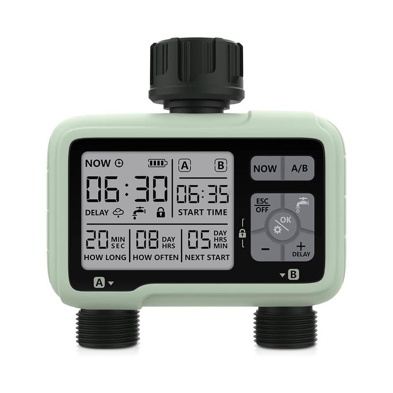 Dwukierunkowy automatyczny timer podlewania do kranu ogrodowego podłączonego do timera / Blokada bezpieczeństwa dla dzieci / Tryb automatyczny i ręcz