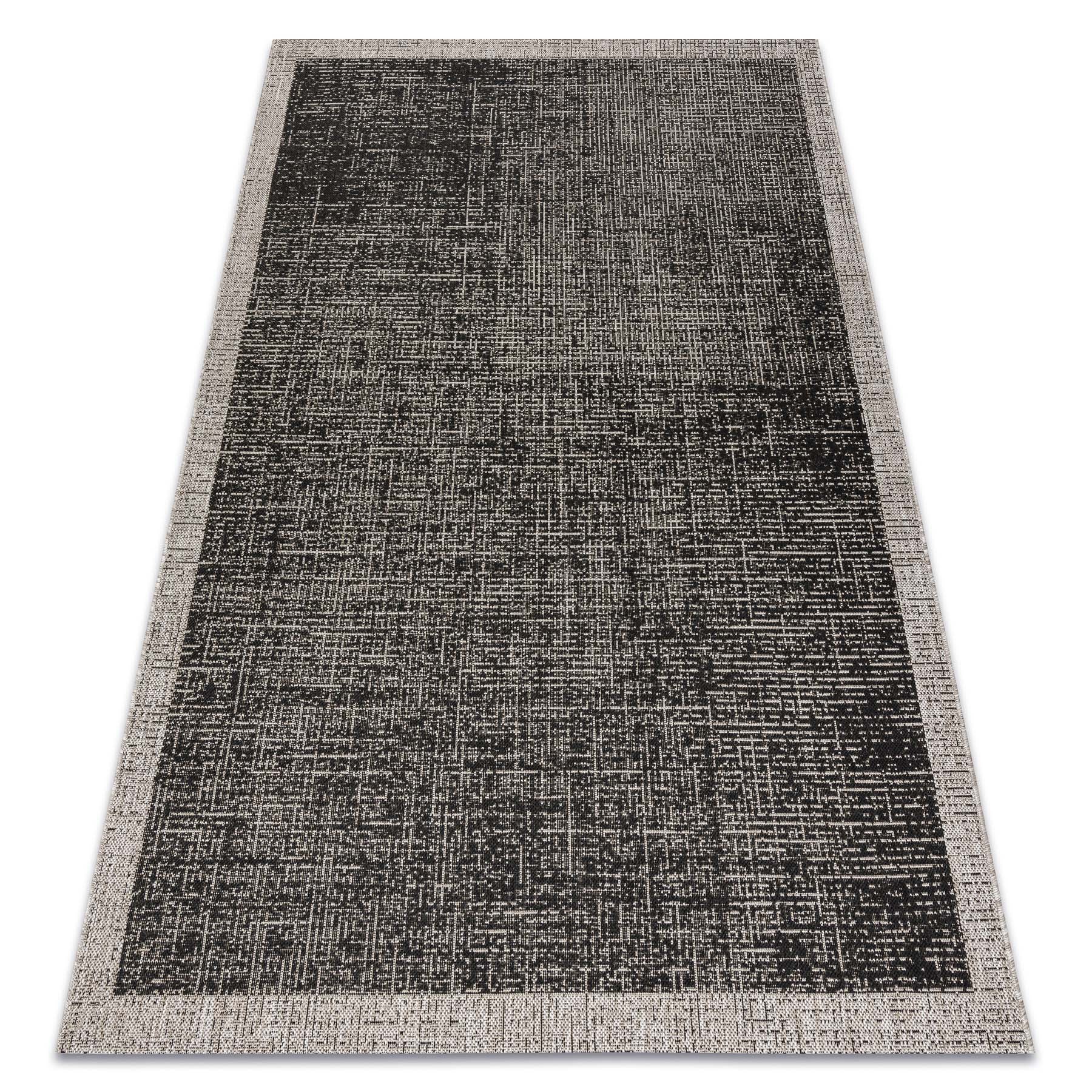 DYWAN SZNURKOWY SIZAL FLOORLUX 20401 Ramka czarny / srebrny 200x290 cm