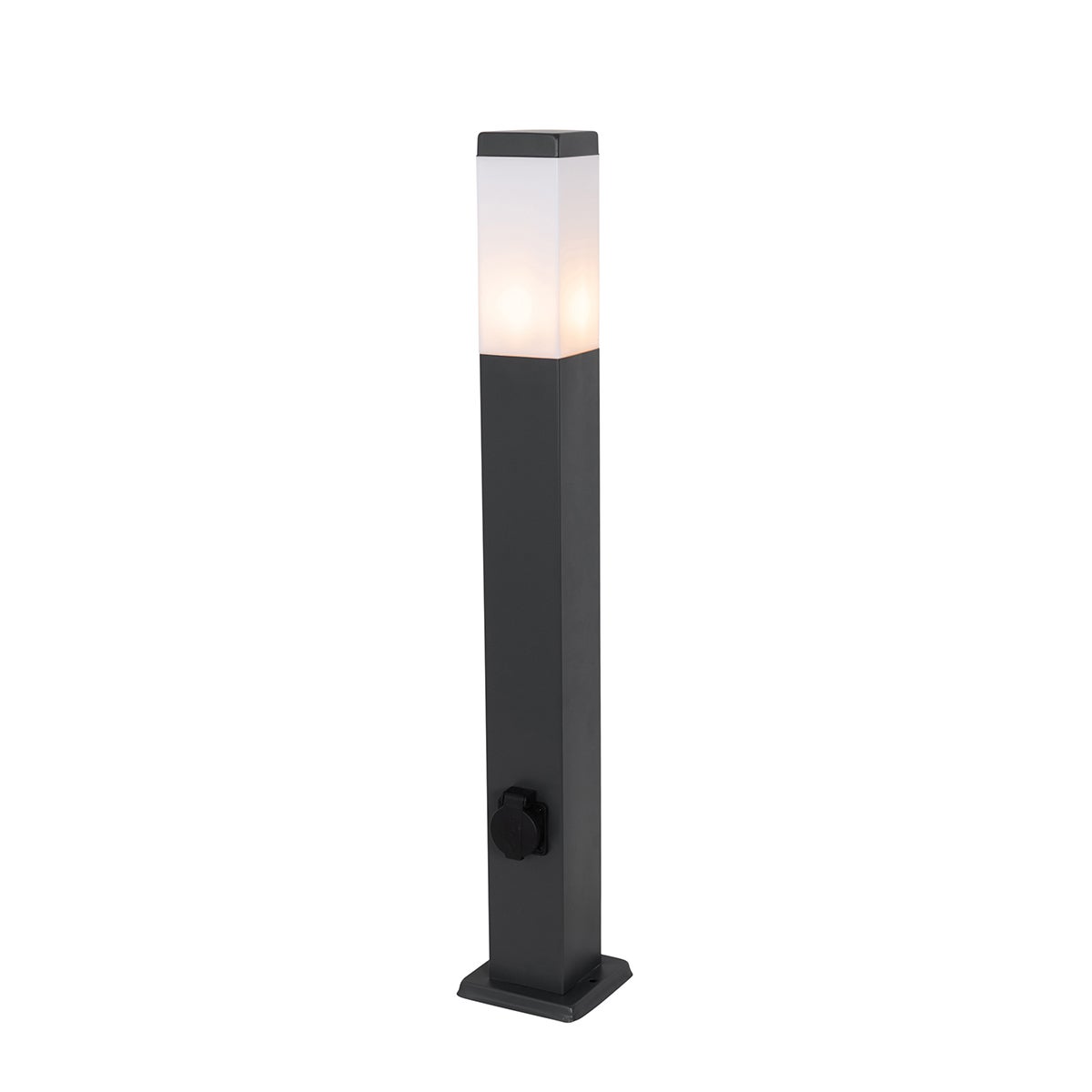 Qazqa nowoczesny lampa słupkowa do ogród - Malios - czarny, max. 60w, kompatybilny z żarówką LED, e27, 80cm, IP44