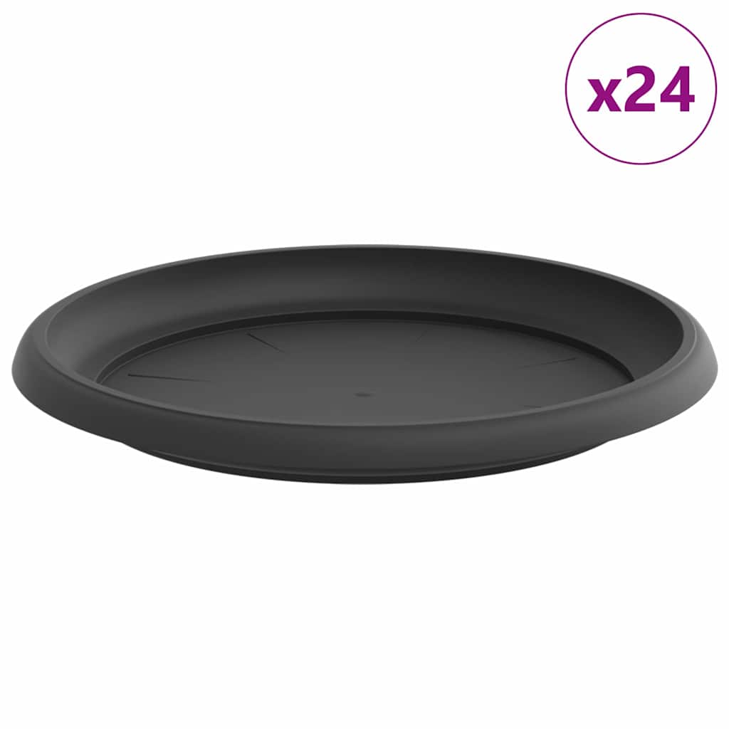 Okrągły Talerzyk Kwiatowy 24 pcs Czarny Ø 23,5 x 2,5 cm