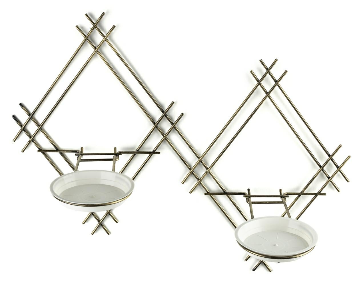 Kwietnik ścienny metalowy Dąstal LOFT podwójny czarno-złoty 60x26x41 cm 1 szt.
