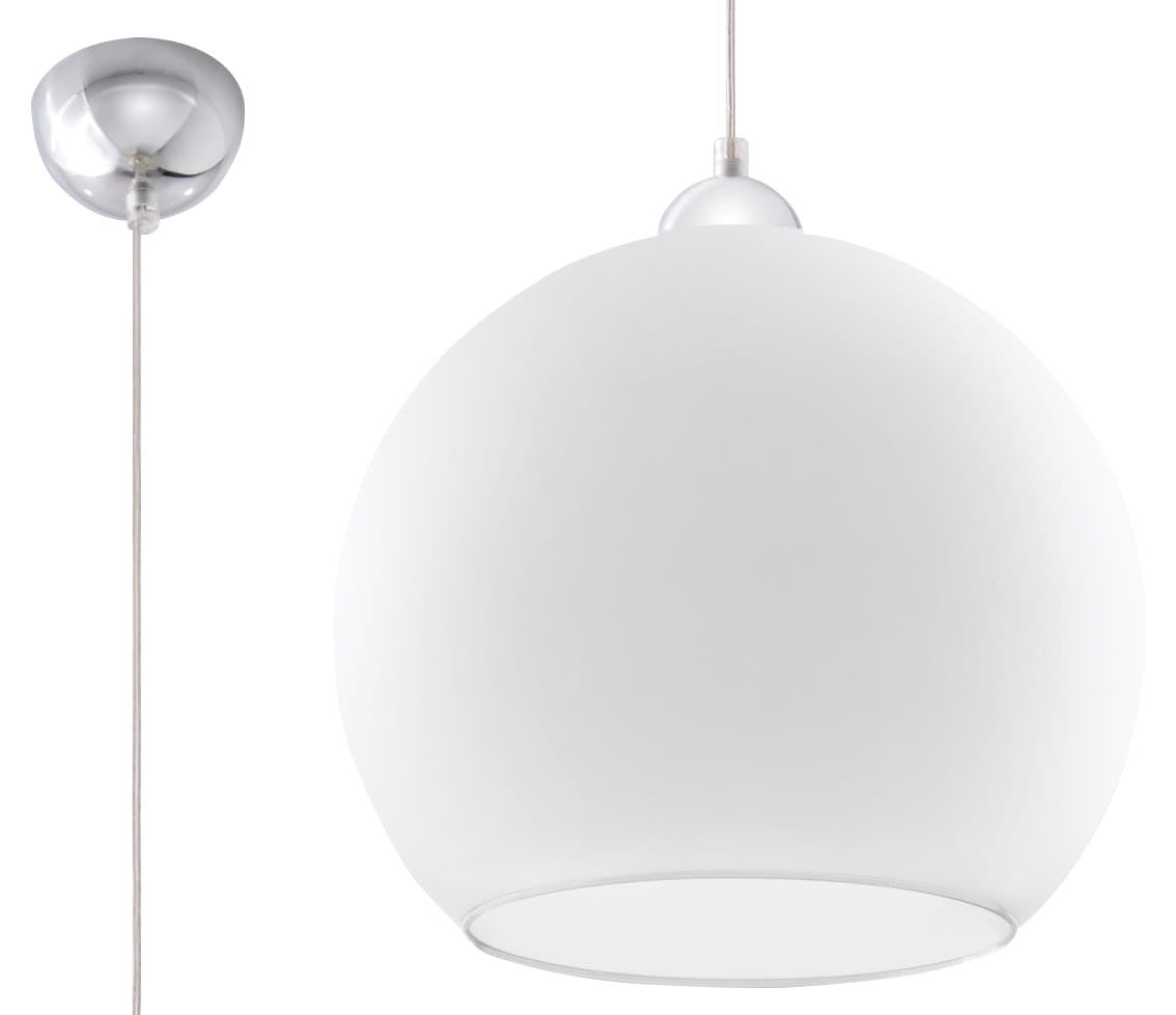 Suspension Acier Blanc E27 1 Ball