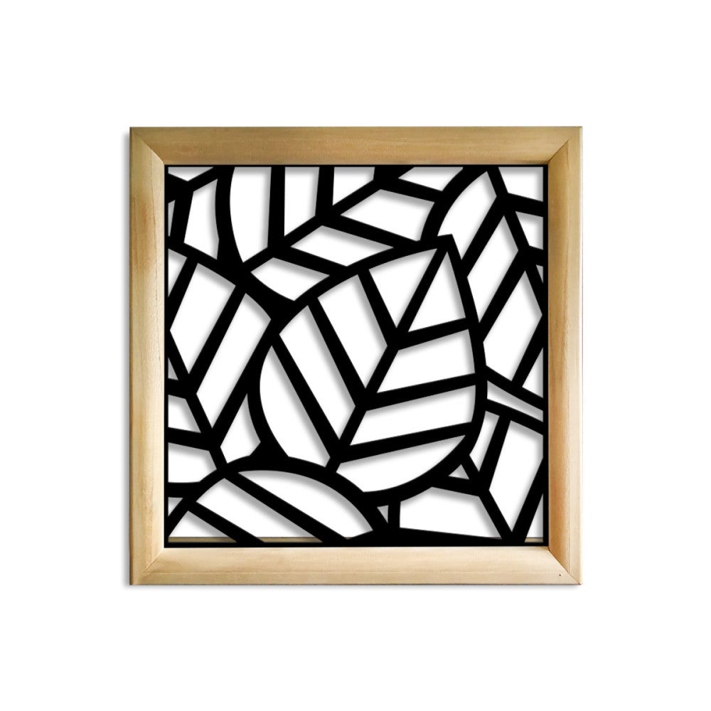 TROPICA - Kwadratowe moduły dekoracyjne z drewna i PVC - Rozmiar 73x73 cm - Grubość 64 mm - Kolor wewnętrzny CZARNY