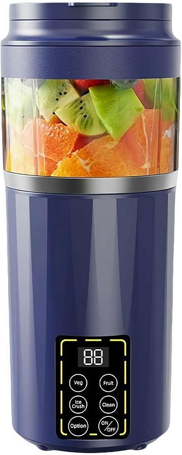 Przenośna sokowirówka do owoców i warzyw – miniaturowa bezprzewodowa sokowirówka o pojemności 460 ml – osobisty blender ładowany przez USB (niebieski)
