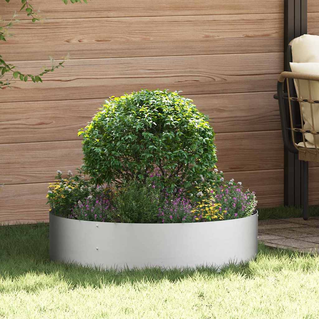 Pierścień doniczki 5 pcs Srebrny 80 x 80 x 20 cm vidaXL