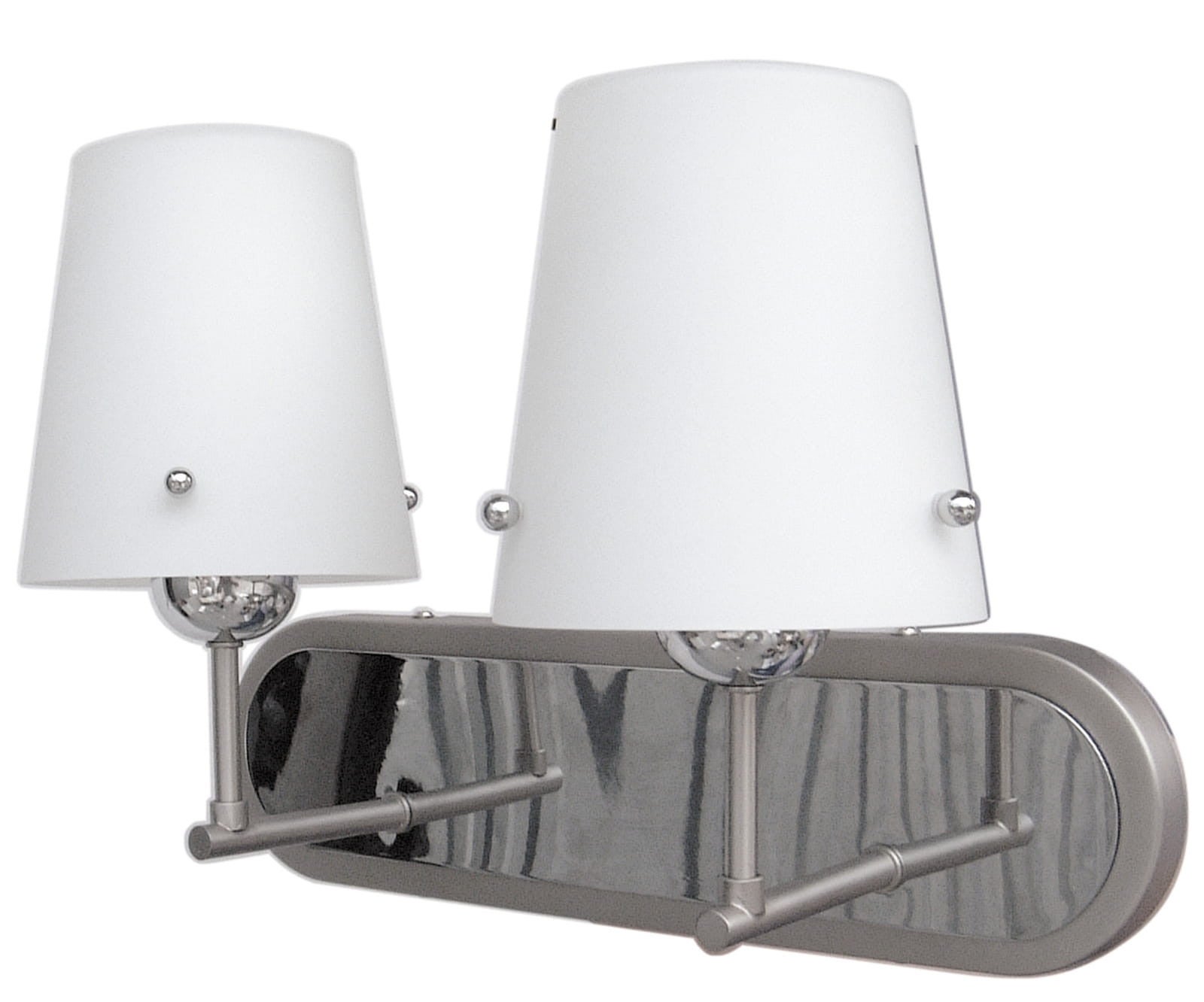 Kinkiet ścienny Tango chromowany srebrny-biały 2xE27x60W wym: 30 x 40 x 18 cm szkło IP20 Candellux