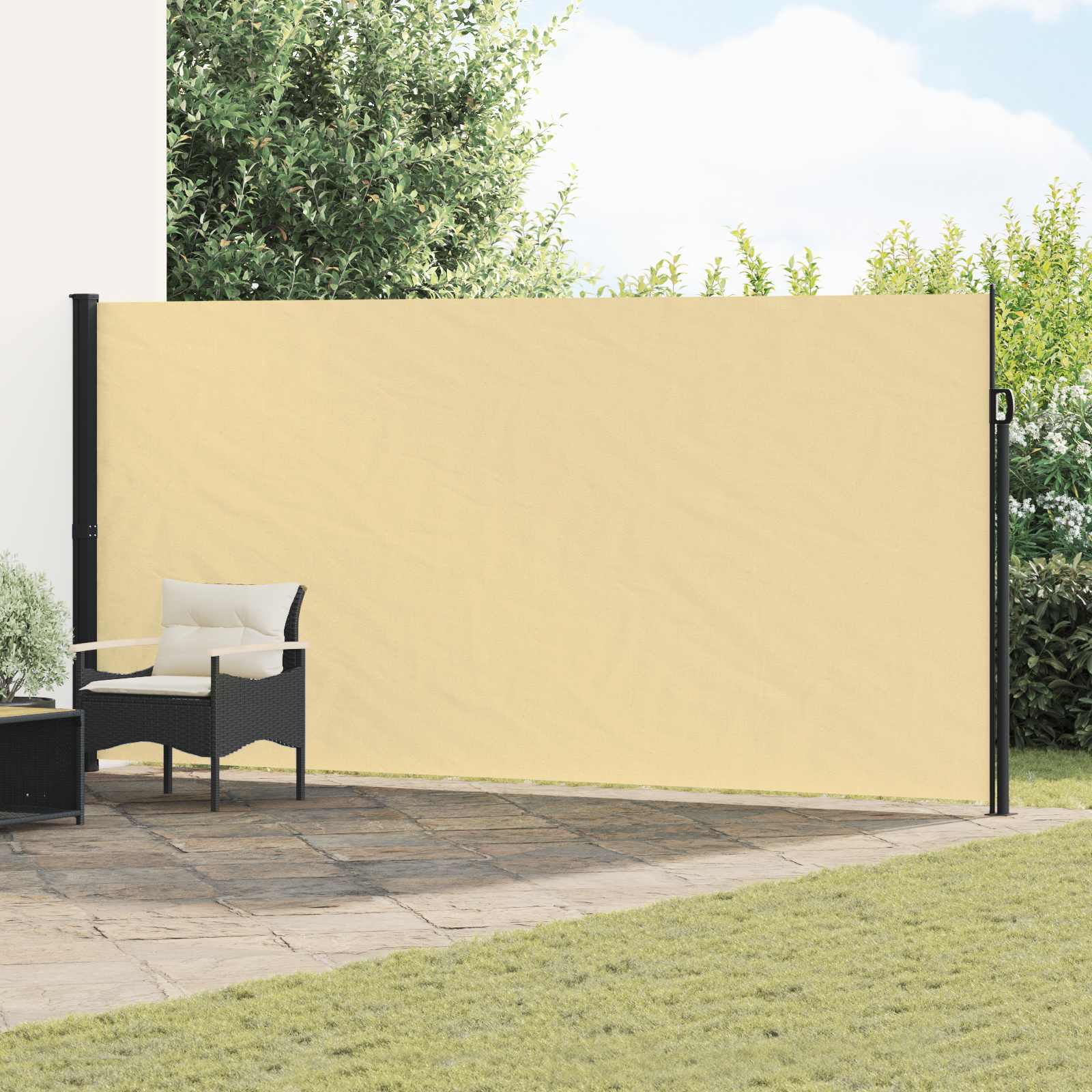 Rozkładany boczny markiz piaskowy 300 x 220 cm Poliester vidaXL
