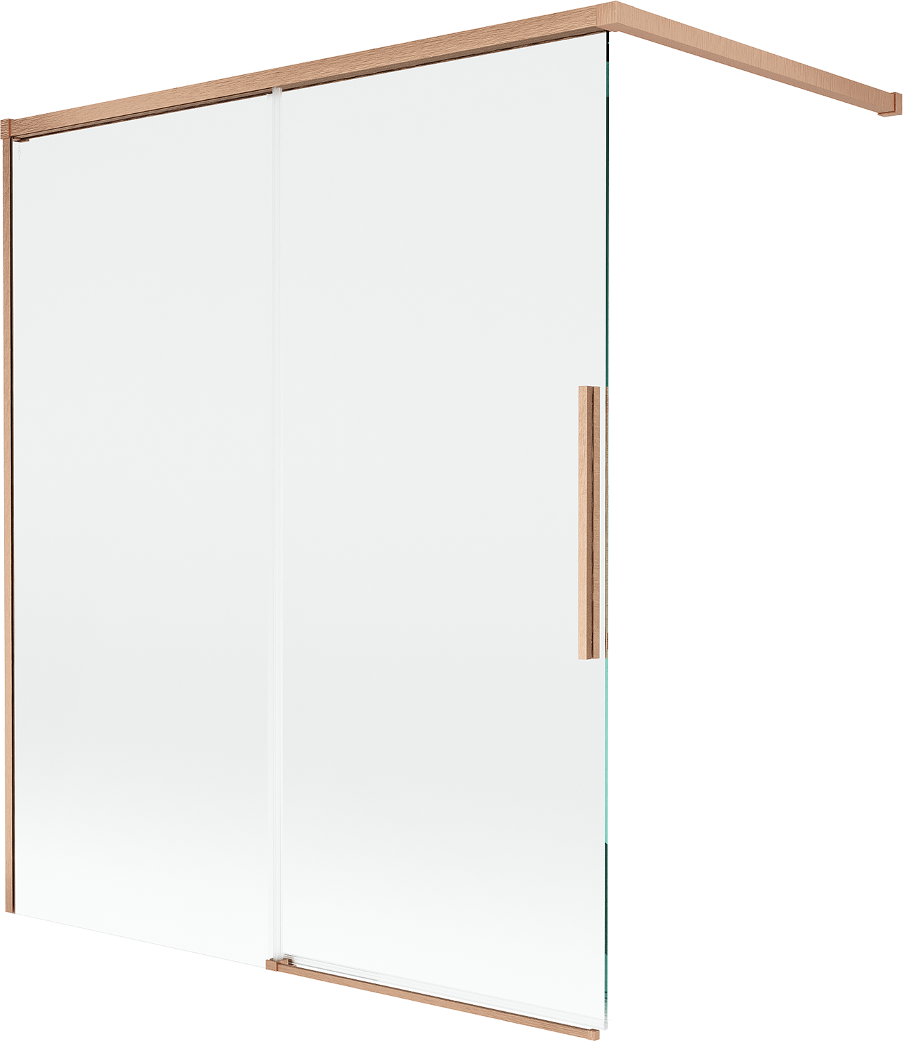 Mexen Rox parawan nawannowy 2-skrzydłowy rozsuwany 140 x 150 cm, transparent, miedź szczotkowana - 8C9-140-003-65-00