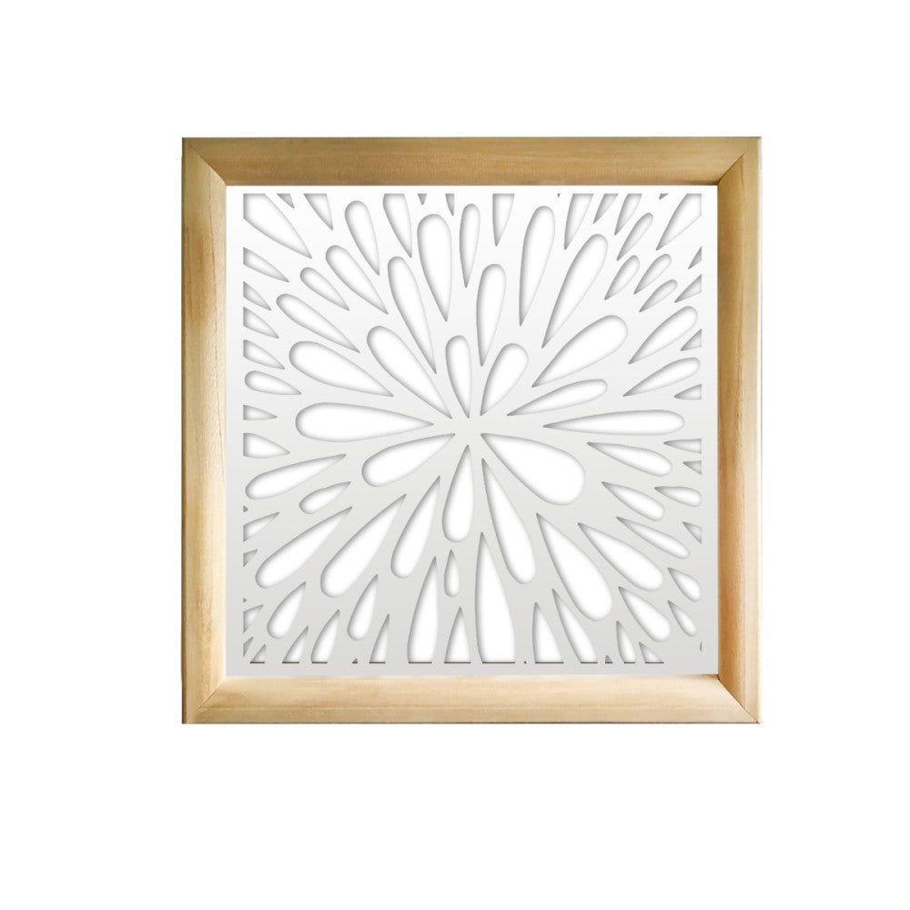 SQUIRT - Kwadratowe moduły dekoracyjne z drewna i PVC - Rozmiar 48x48 cm - Grubość 47 mm - Kolor wewnętrzny BIAŁY
