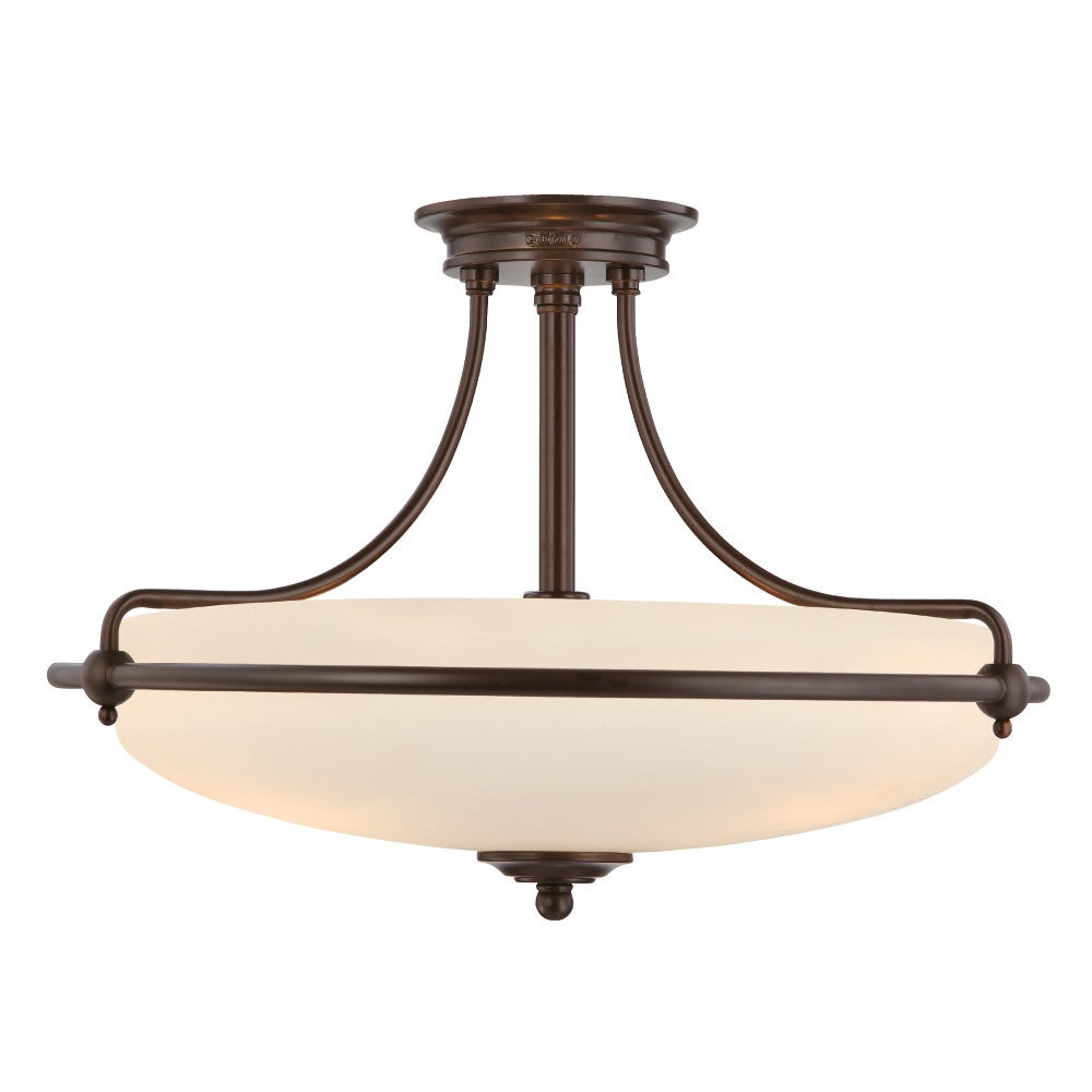 Lampa sufitowa półplafon brąz palladiański 4 źródła światła Griffin Quoizel
