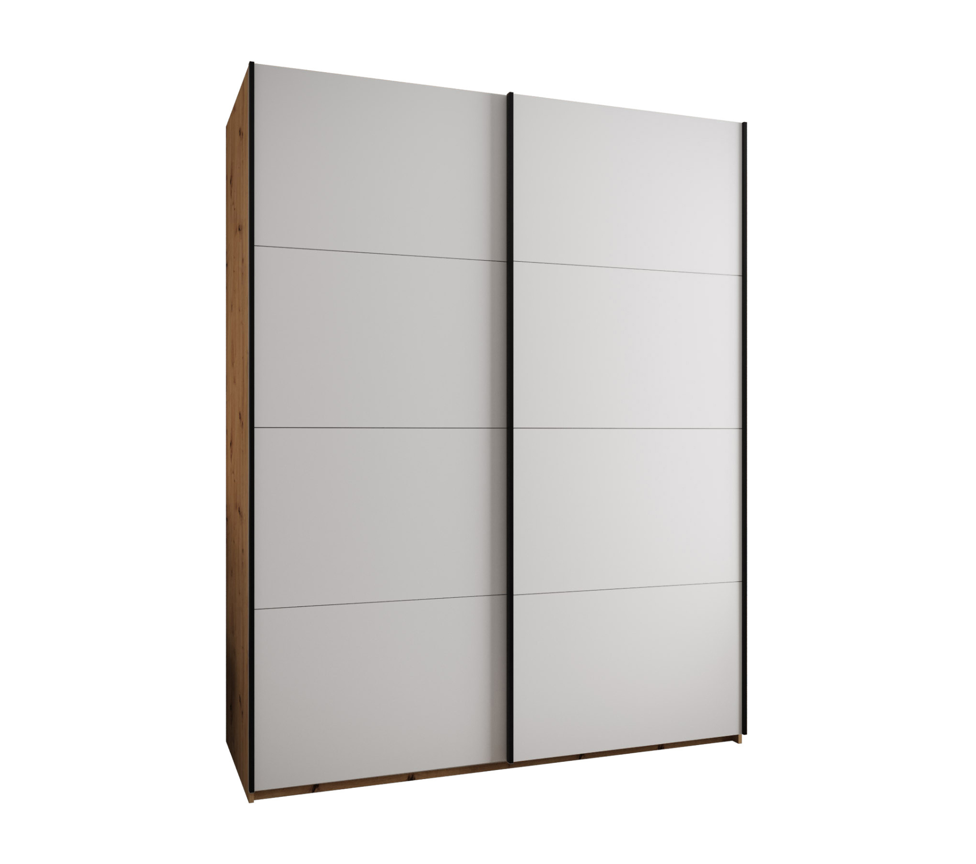 Szafa przesuwna wysoka Lux 1 190 x 64 x 245,5 cm artisan + biały + u. czarny - Abiks Meble